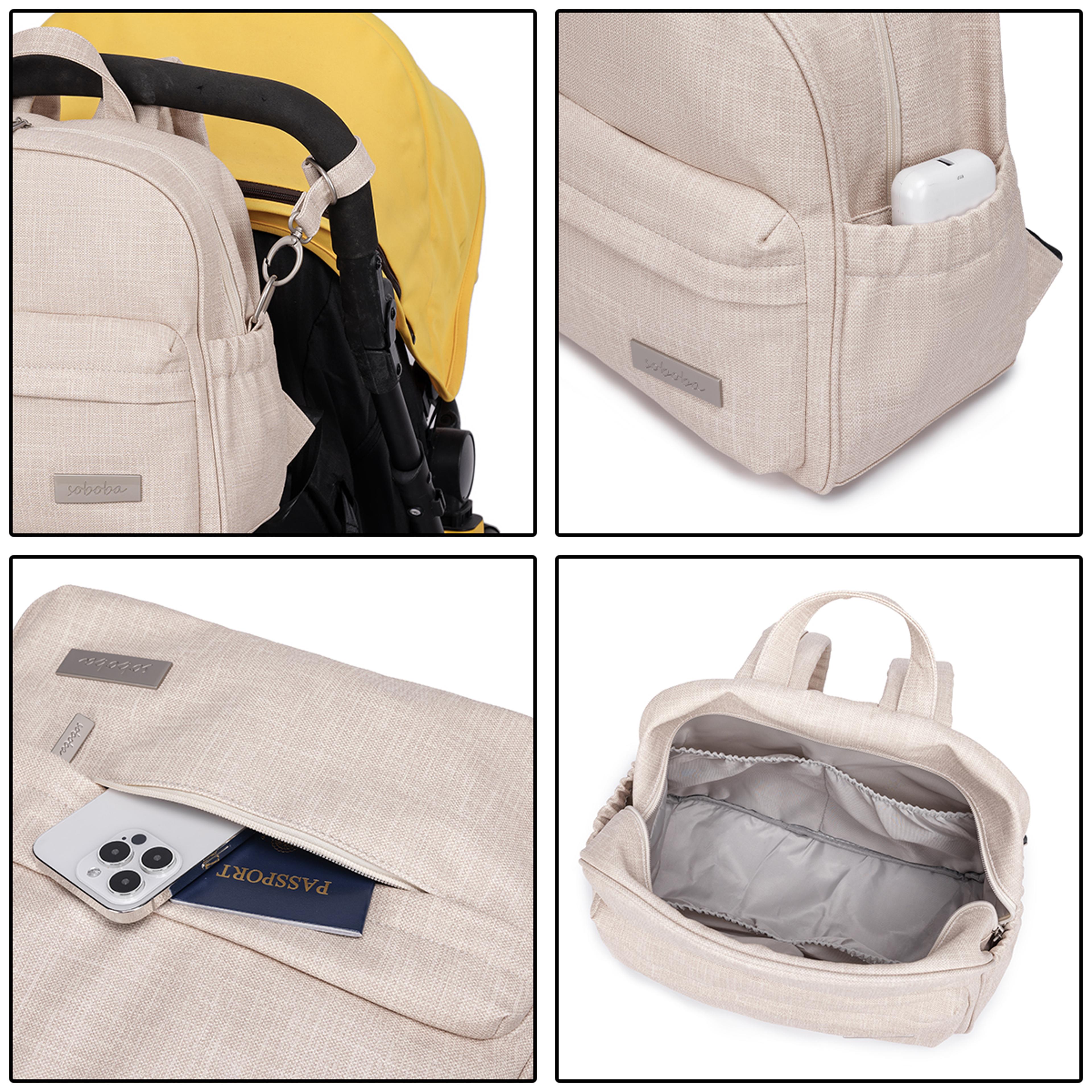 stylish diaper backpack for women, fashionable waterproof nappy changing bag, large capacity multi-functional baby bag