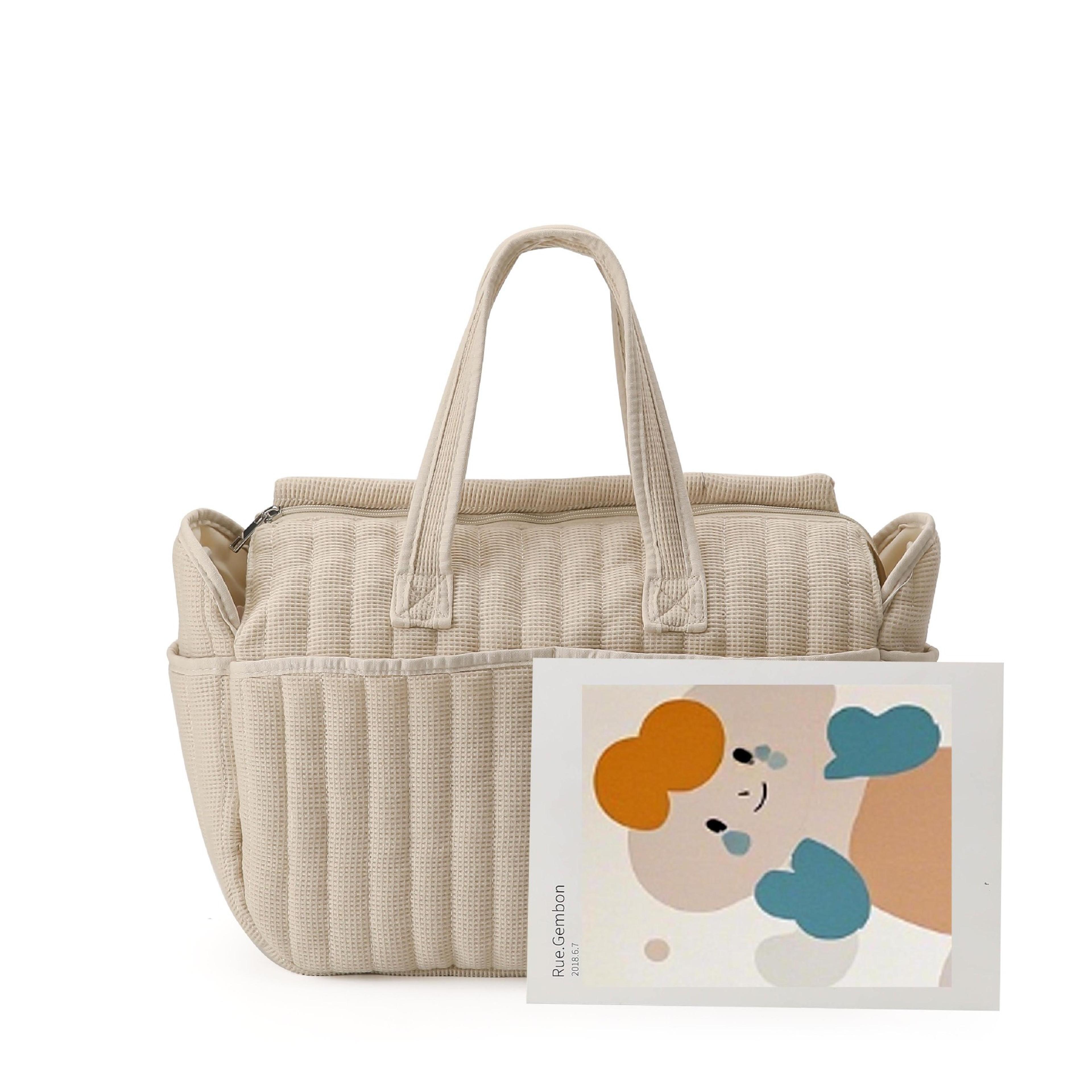 solid diaper bag fashion waterproof backpack, multi-functional nursing changing bag, large stylish bag for baby care