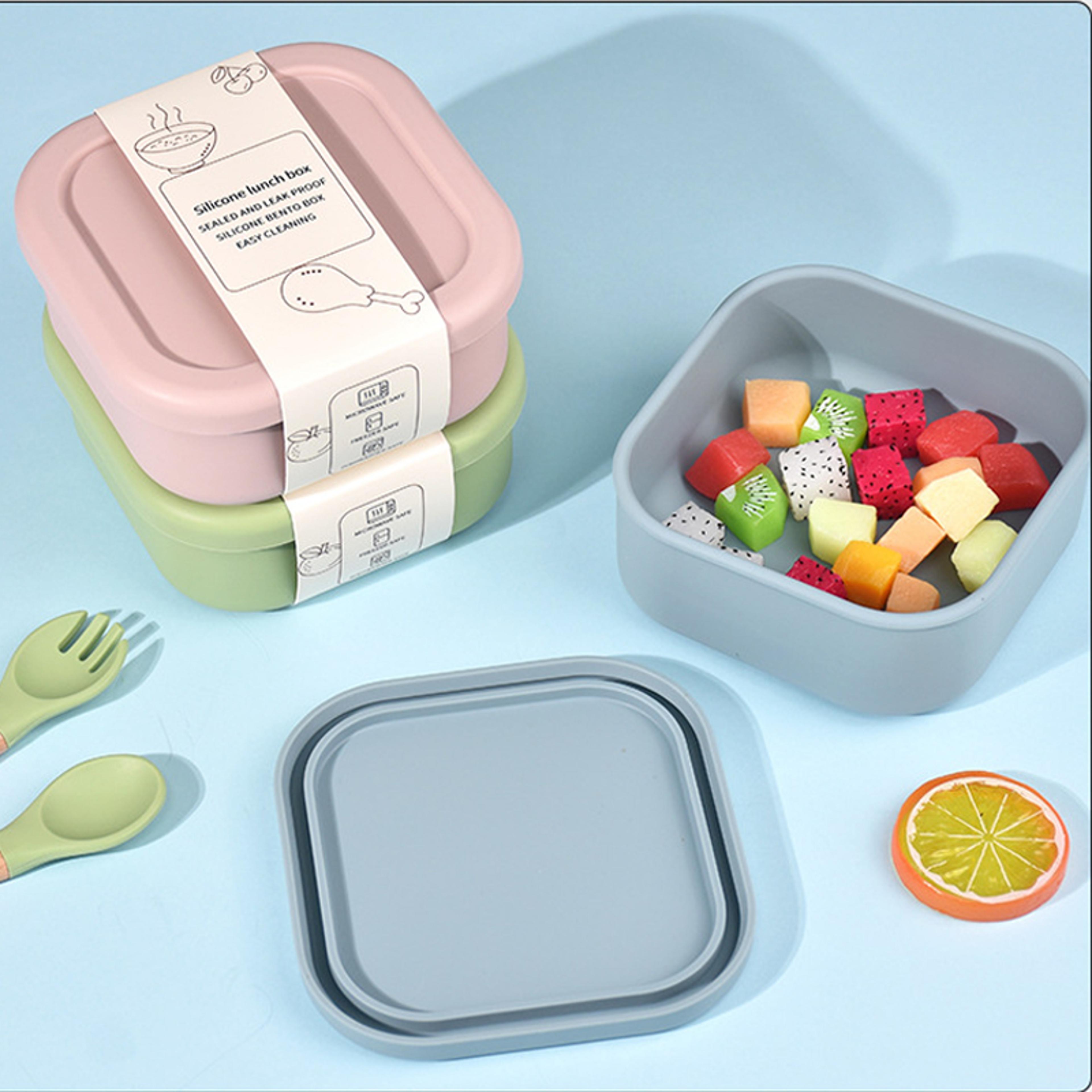 new sealed silicone lunch box for outdoor, microwave oven safe, summer food storage, portable snack box for children