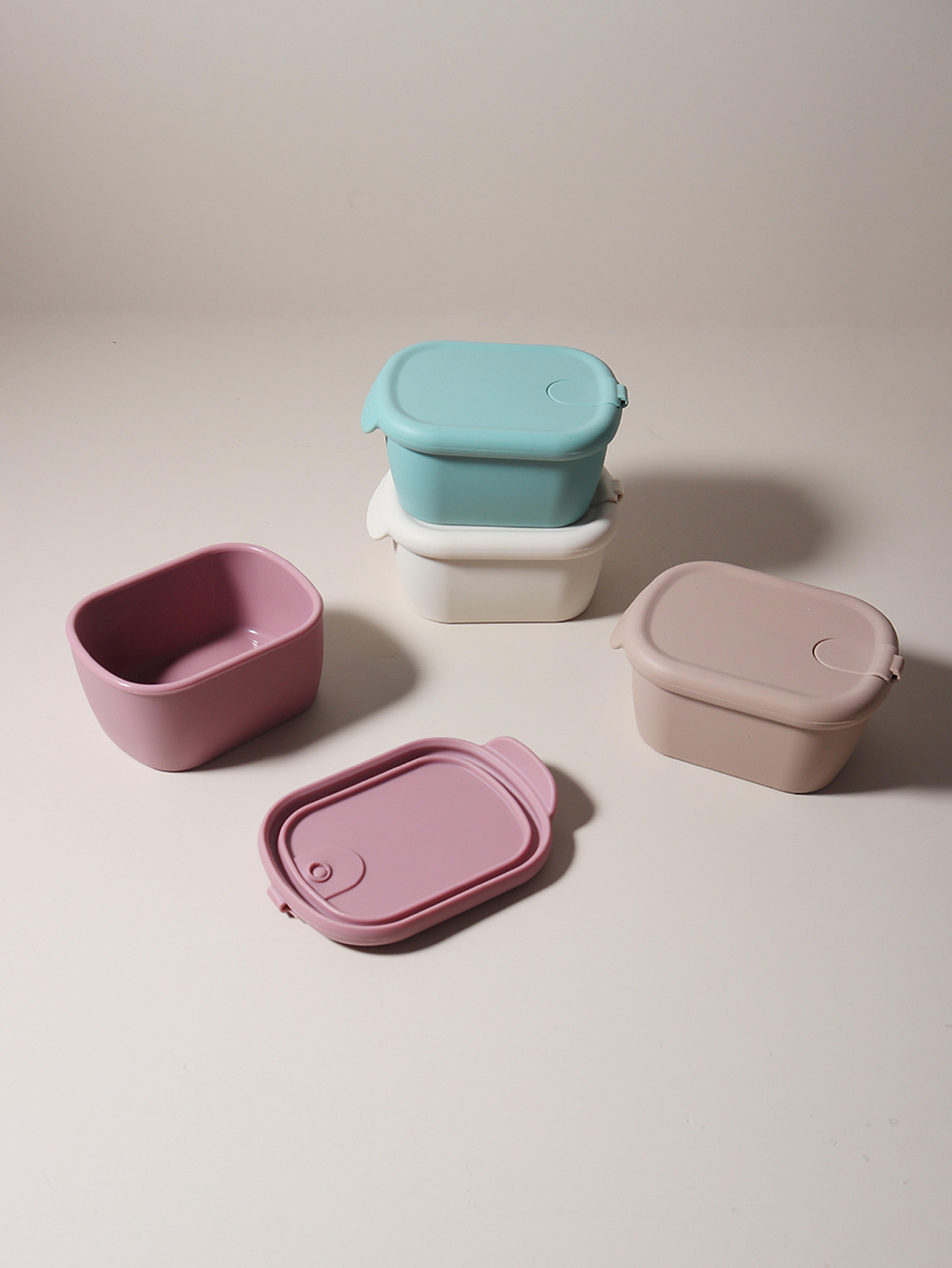 food grade silicone baby food storage container, leak-proof snack box, durable lunch box for kids