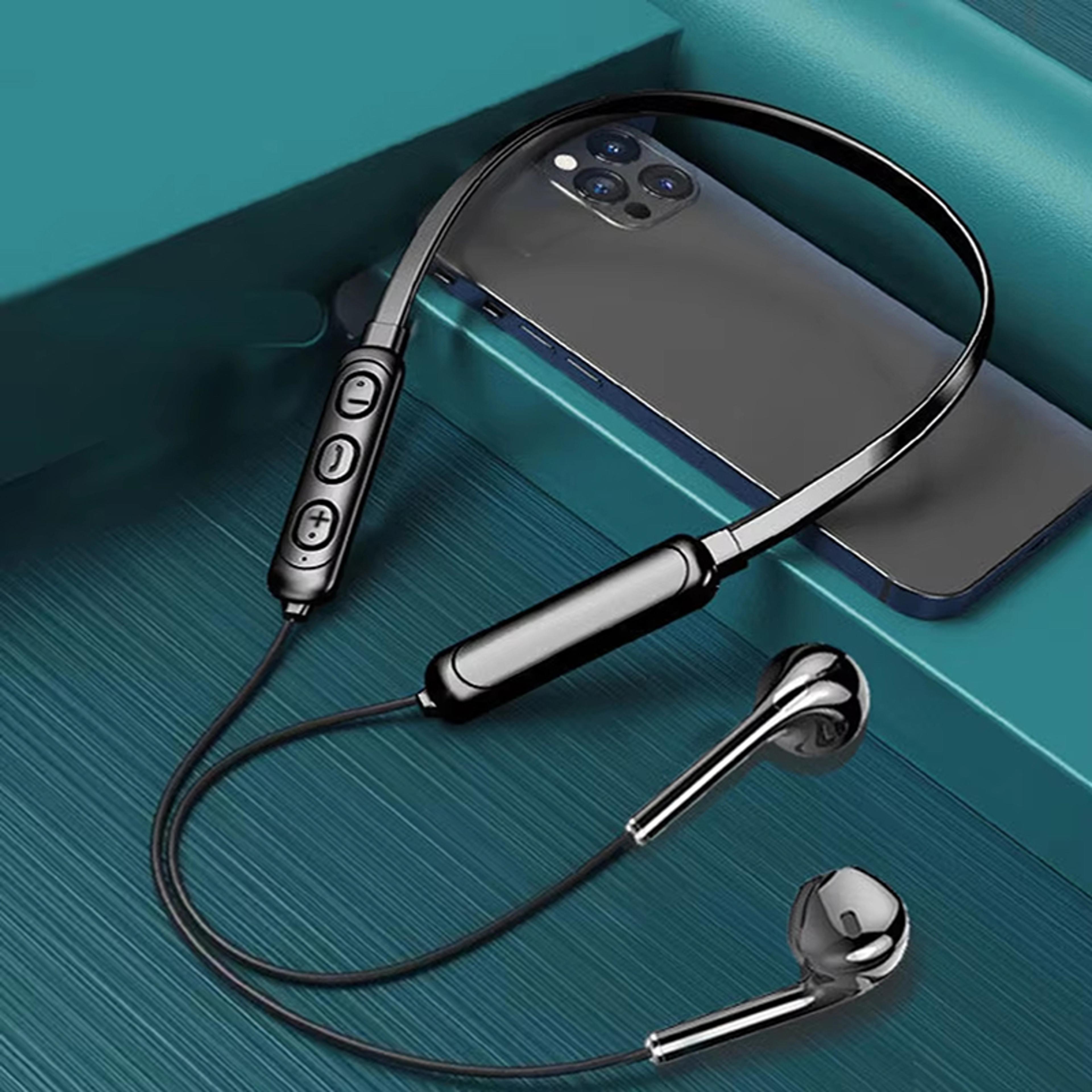wireless bluetooth headset, neck hanging stereo, noise reduction, universal in-ear sports headset