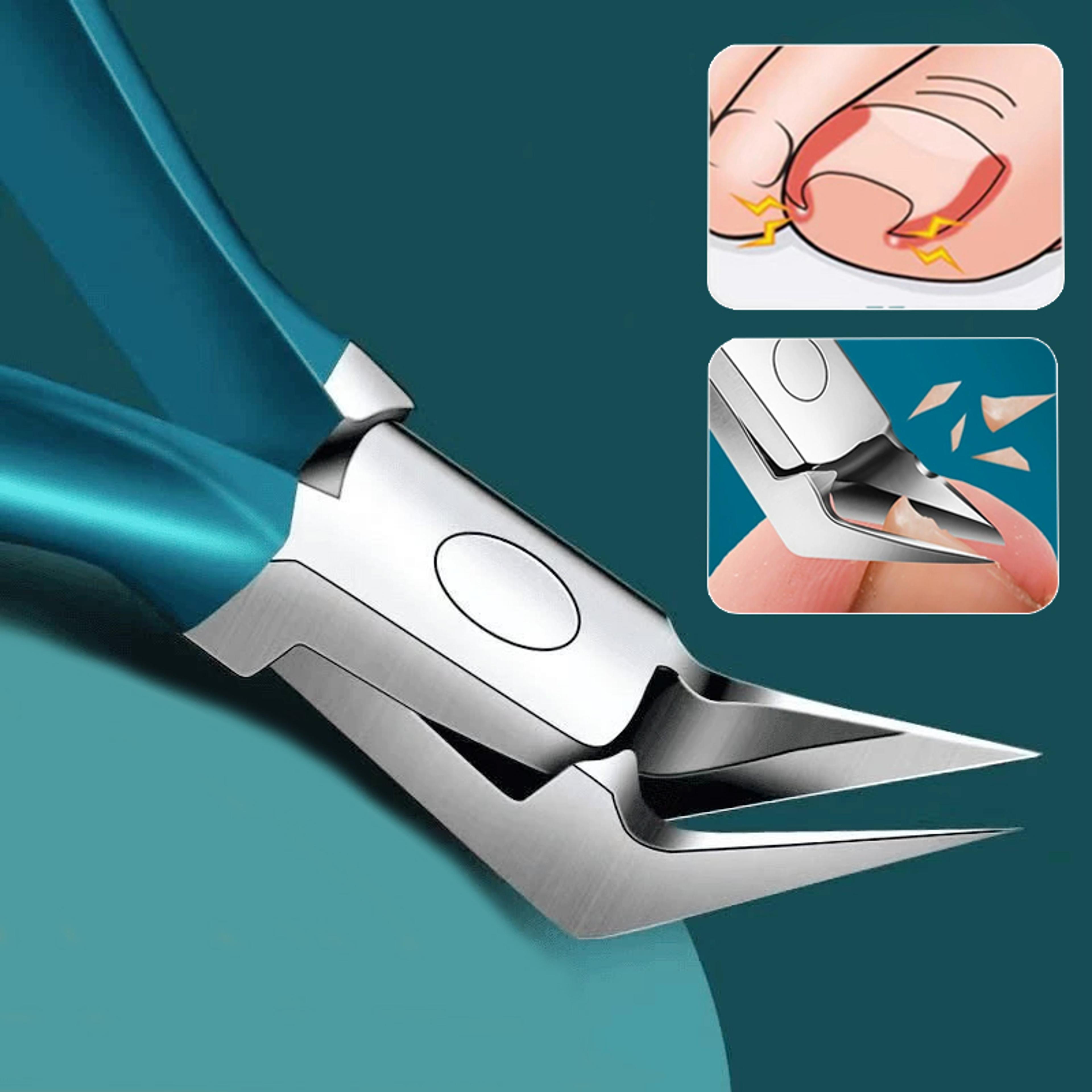 nail clipper manicure tools, stainless steel toenail clipper, straight blade for ingrown & thick nails, sharp pointed