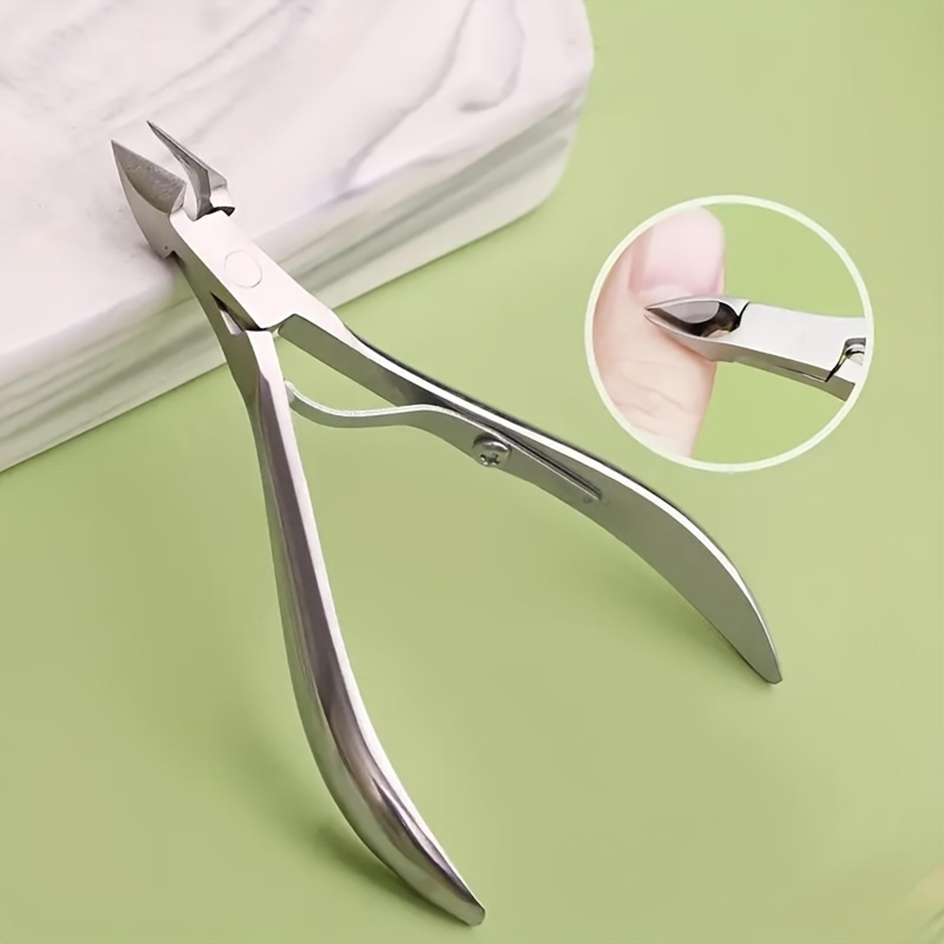 stainless steel nail clippers for thick & ingrown toenails, precision trimming tool for manicure pedicure, home & salon