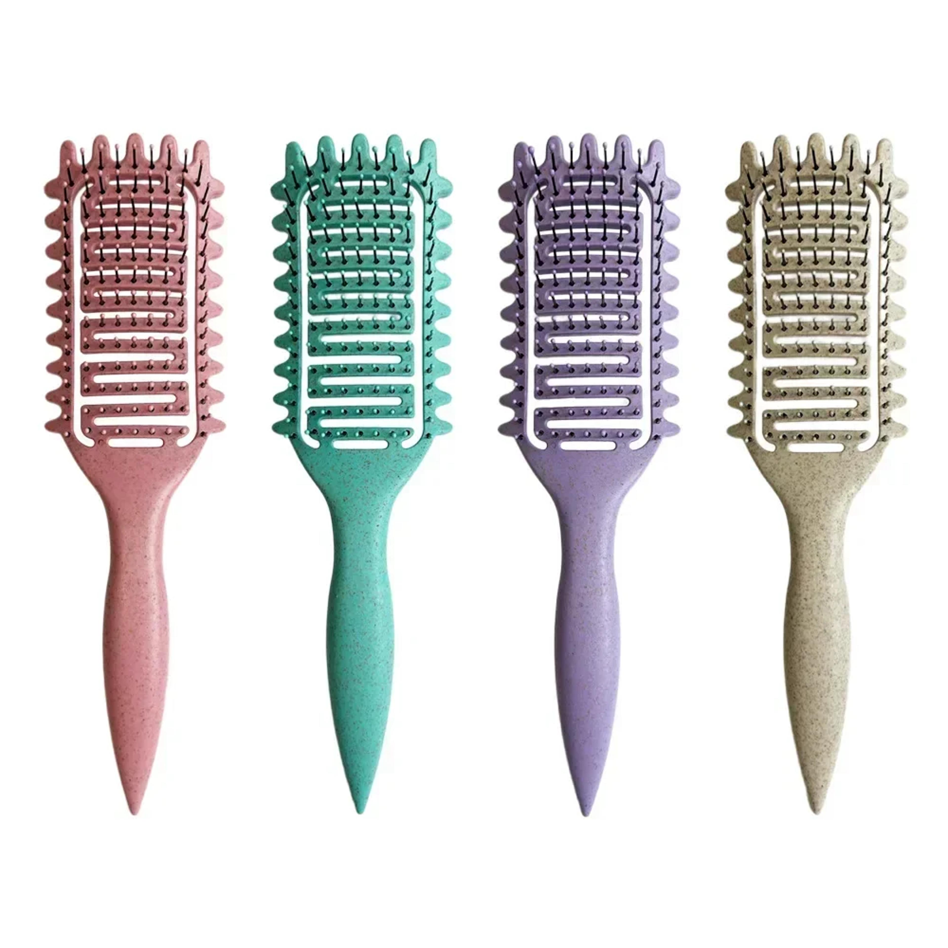 curl define styling brush, hollow boar bristle detangling hair brush, tangled hair comb for shaping & defining curls