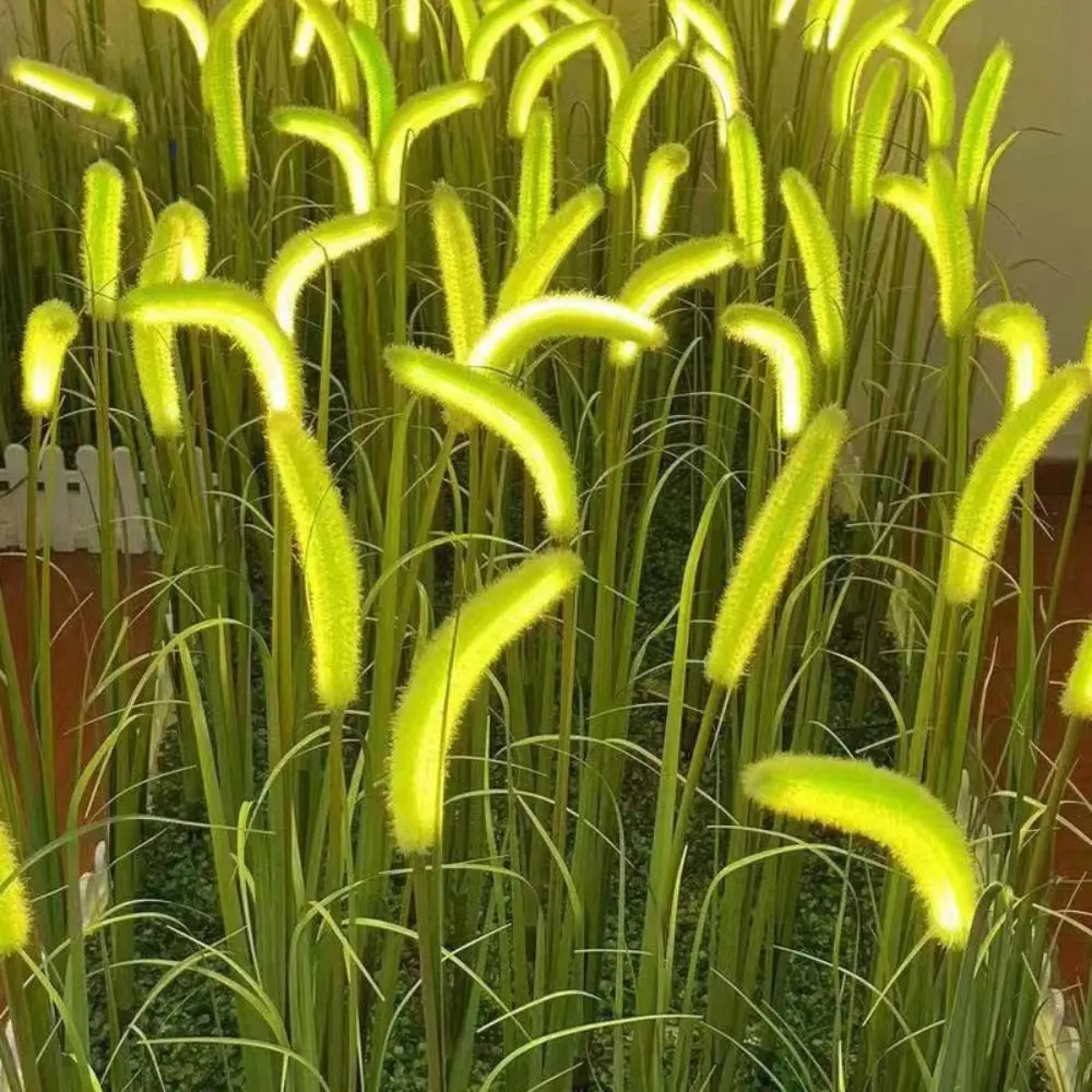 led solar dog tail grass lamp, outdoor waterproof lawn light, yard garden decoration, path lighting decor, solar powered