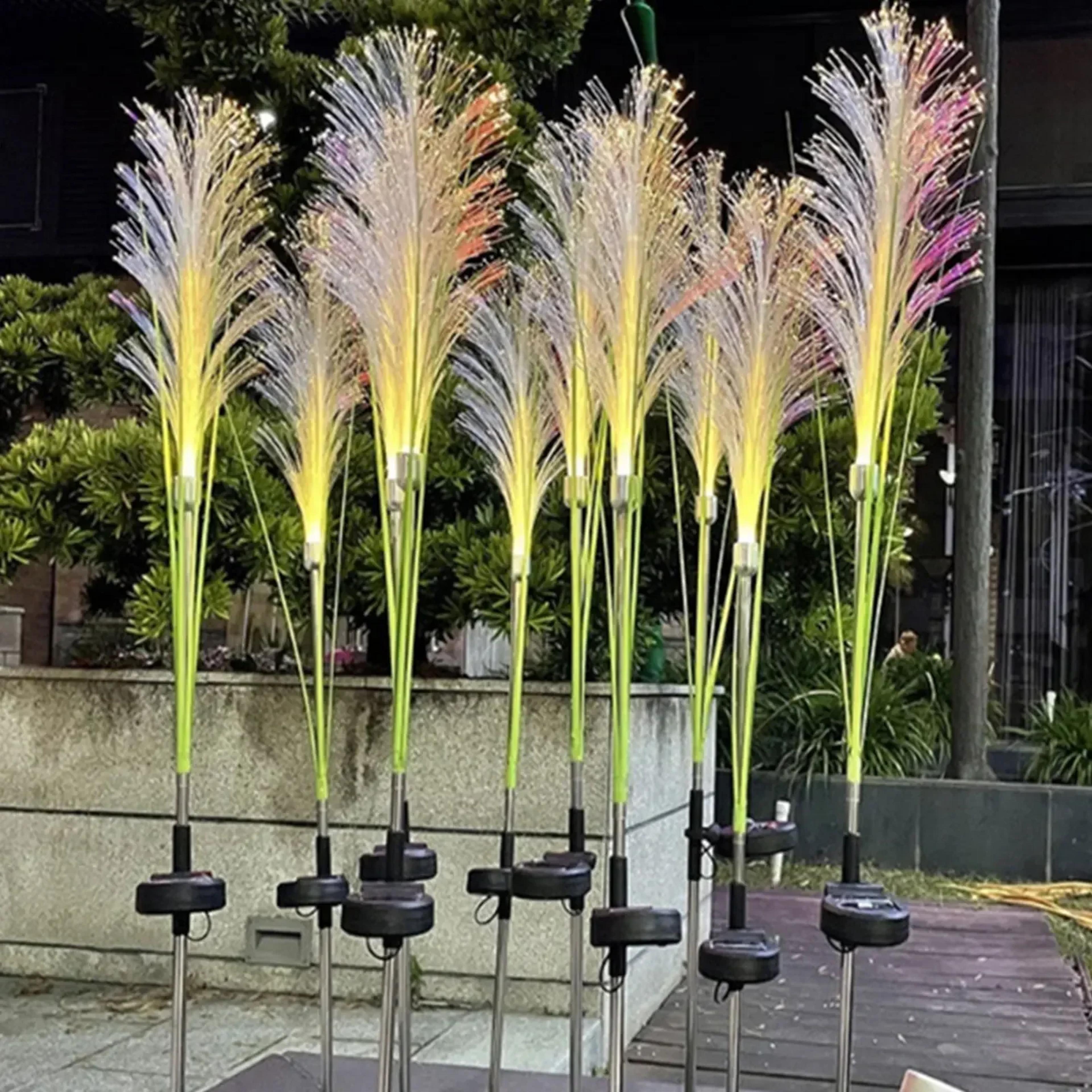 led solar garden reed lamp, outdoor waterproof lawn light, solar power path lighting decor, yard christmas decoration