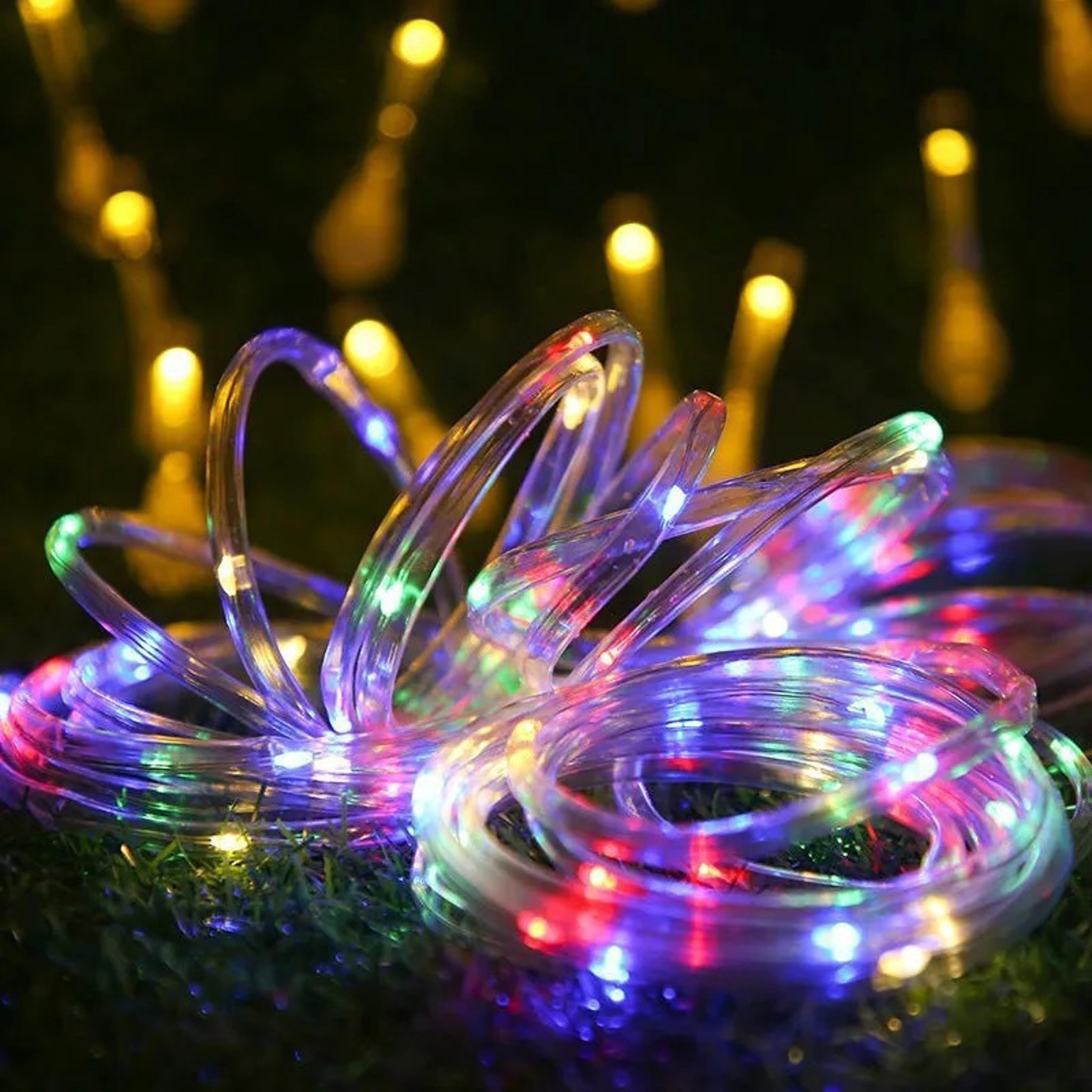 solar powered fairy string lights, pipe shaped outdoor decoration, waterproof christmas room party yard lights