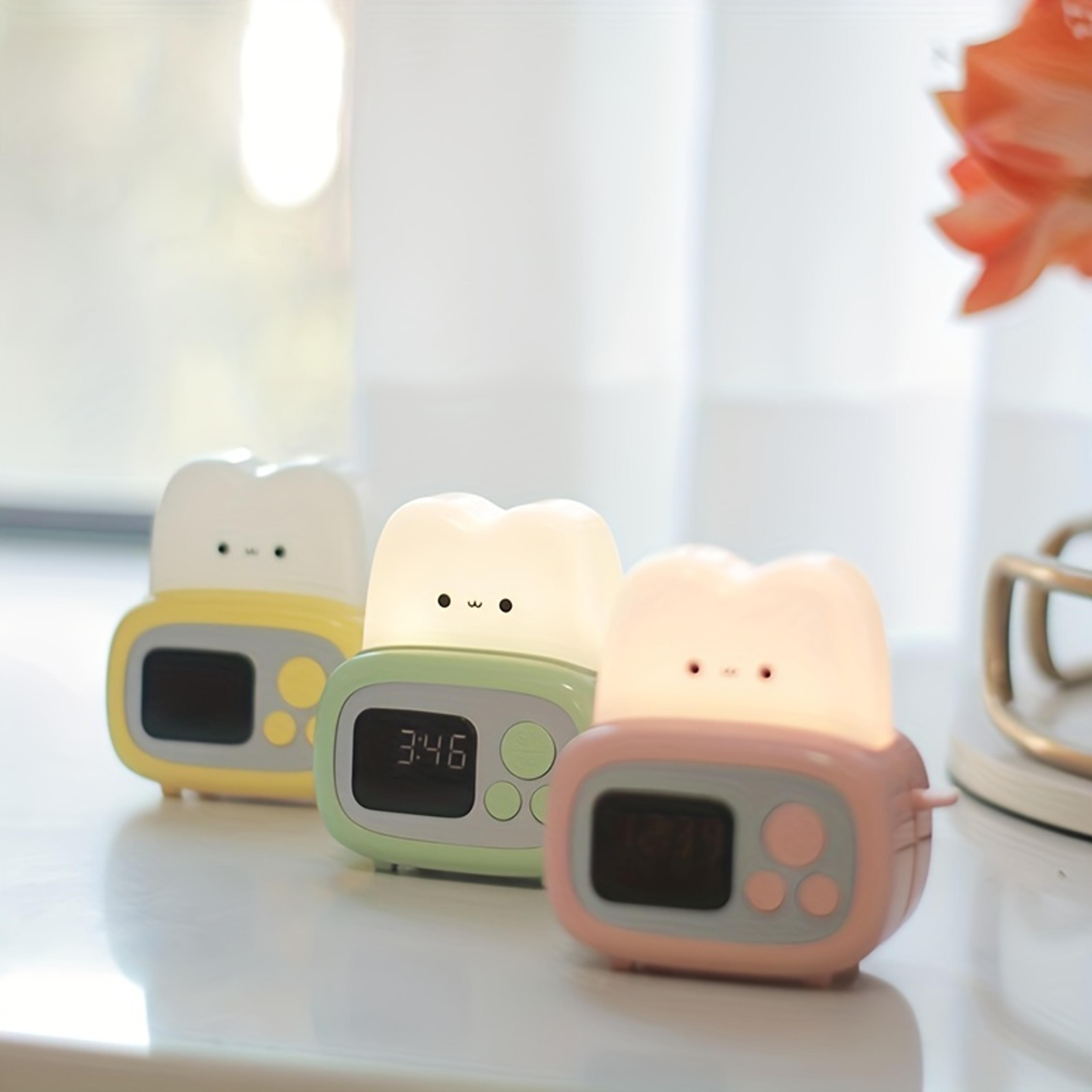 time bread maker alarm clock, led dimming night light, usb charging timer light, kid student bedside desk