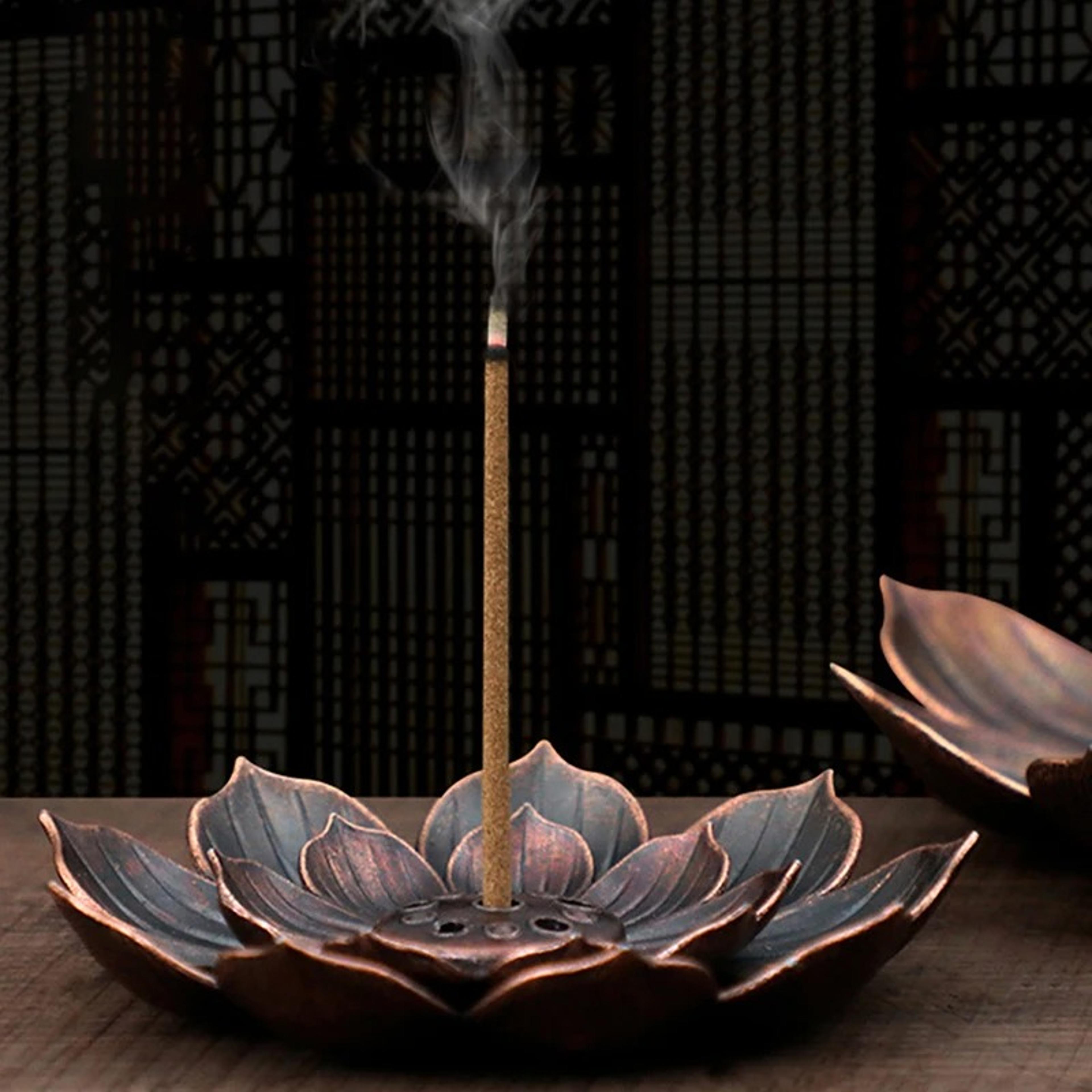 lotus incense insertion zen line, sandal wood burner, incense plate tray, seat accessories for home decor