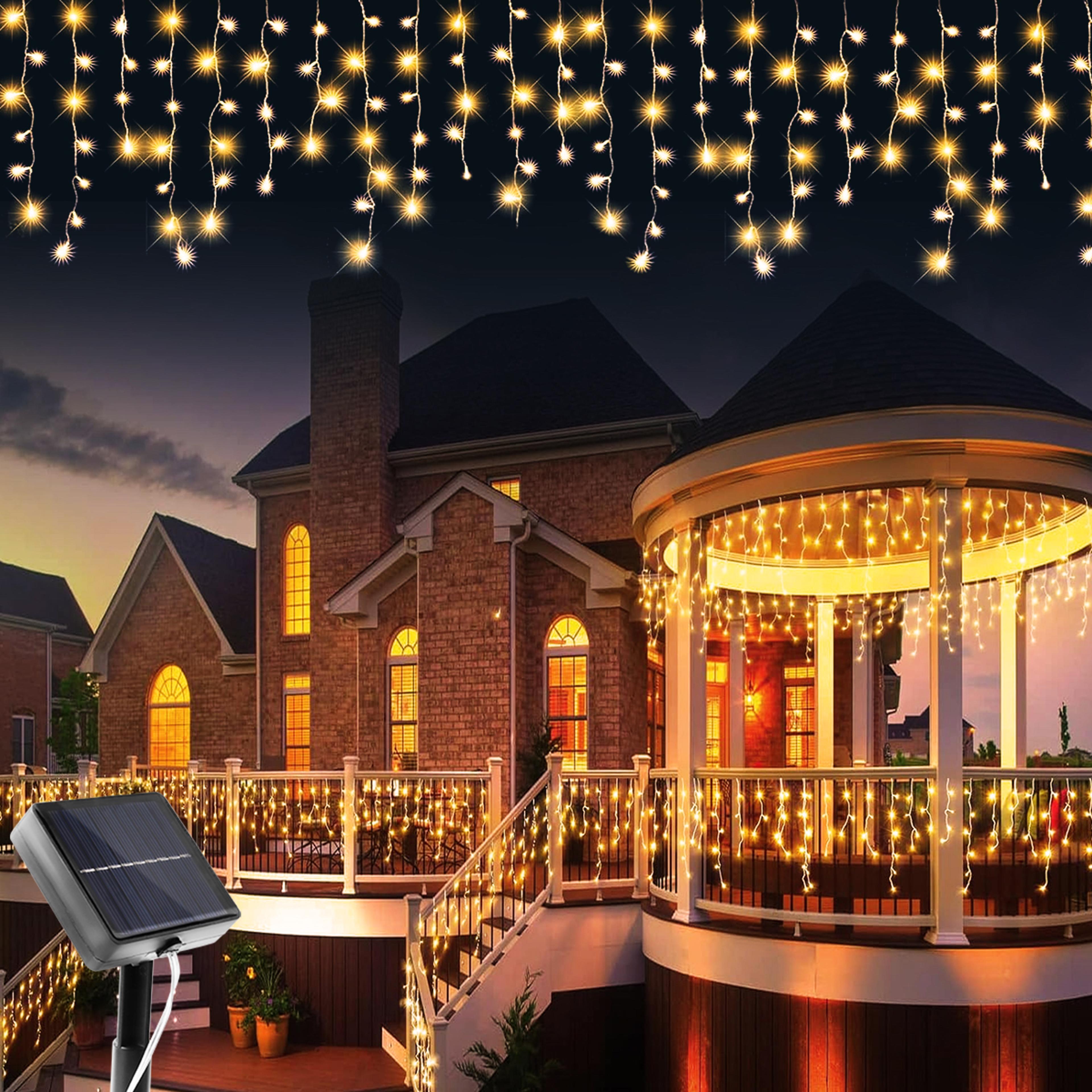 solar outdoor christmas lights, waterproof fairy lights for home, party, halloween holiday decoration