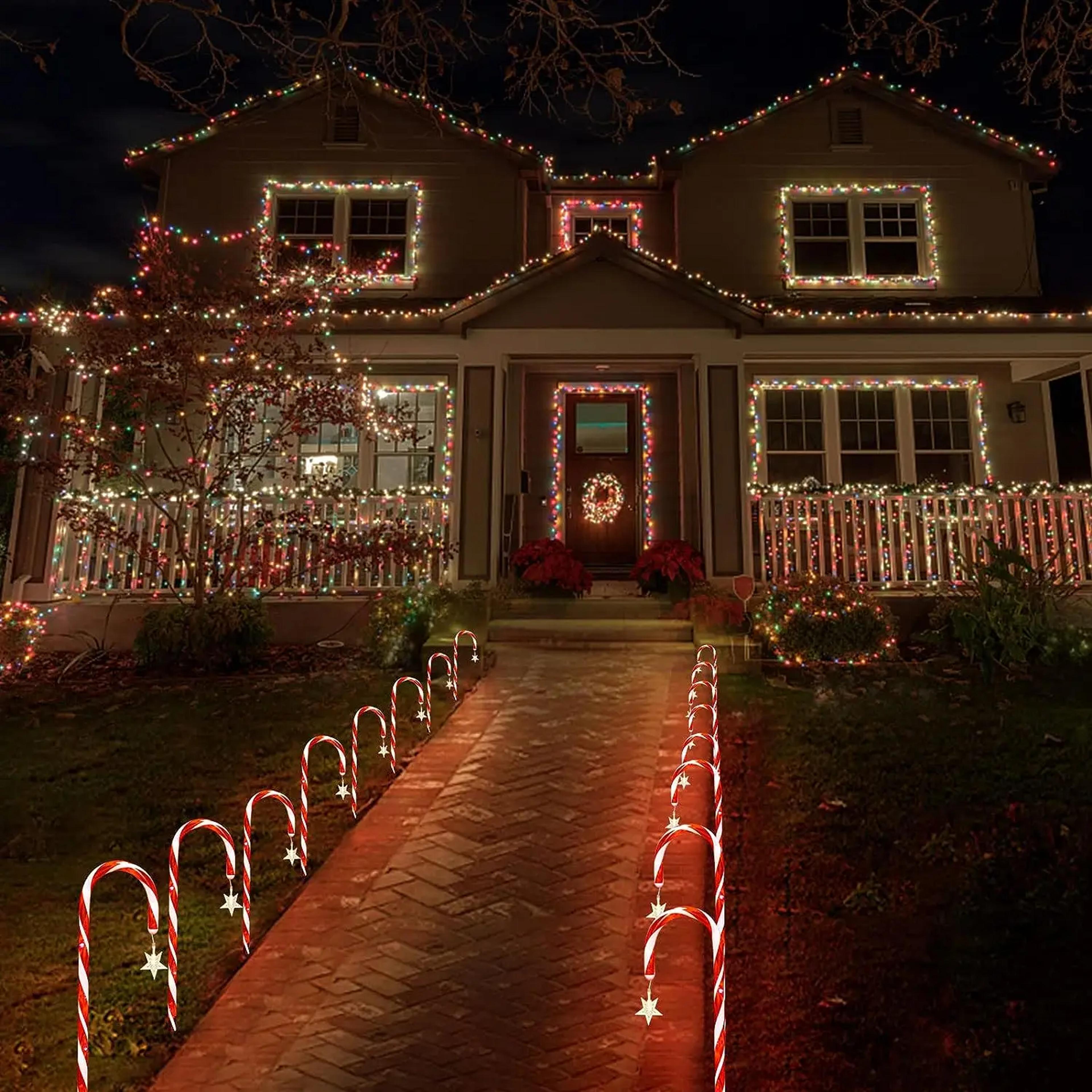 solar cane light outdoor waterproof, christmas candy ground light, garden landscape decoration, lawn light