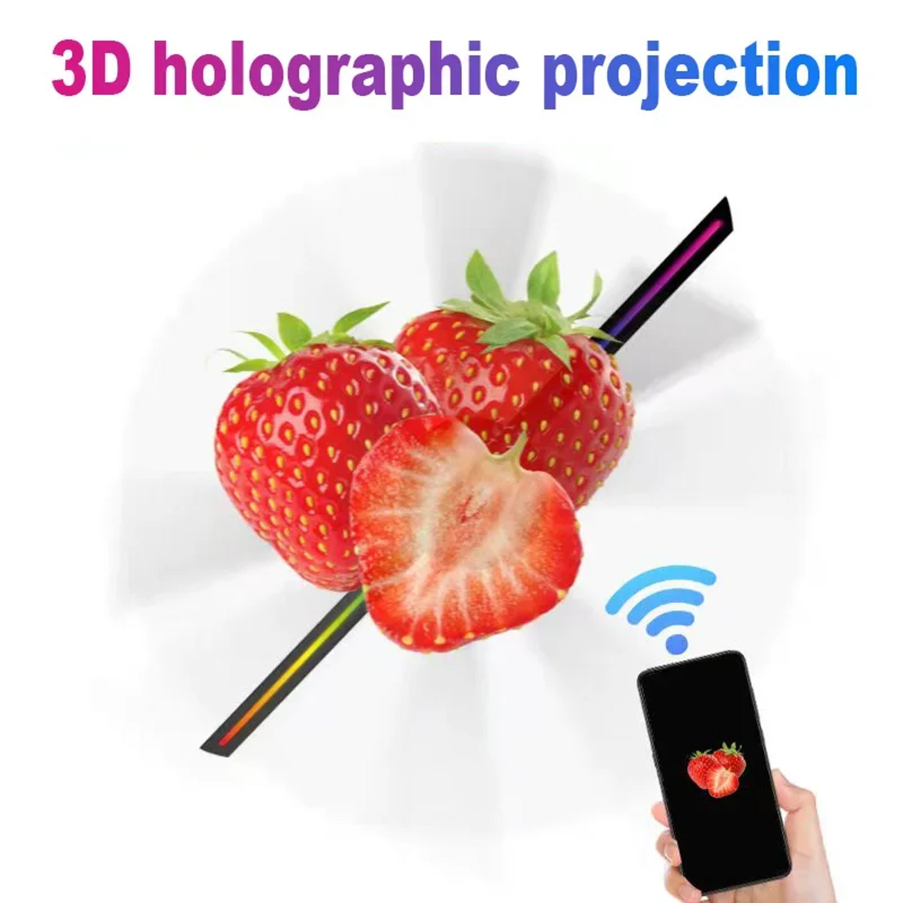 holographic fan, wifi remote custom icons, diy video logo led neon lights, rotating display ad