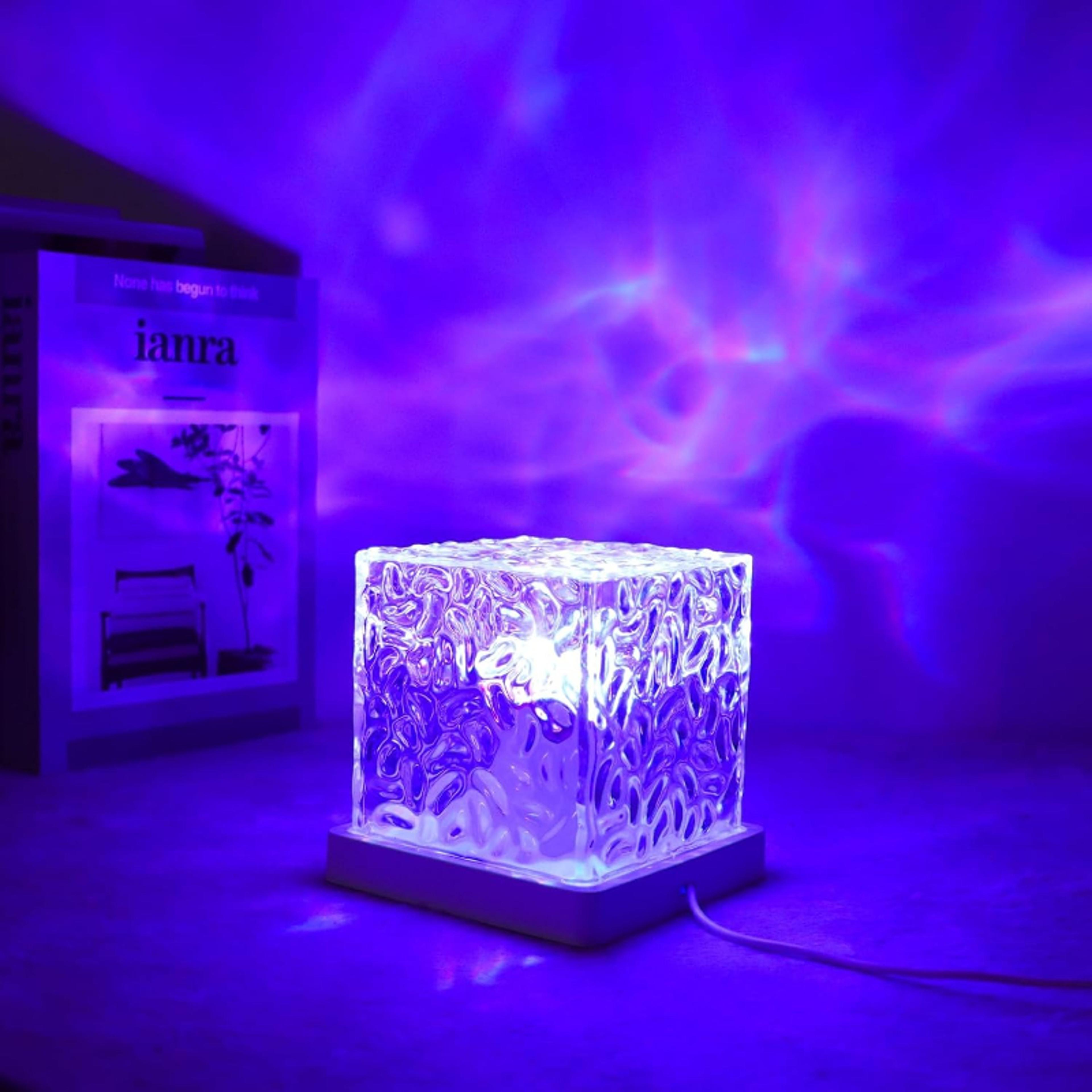 romance dynamic light shadow, rotating water ripple, atmosphere lights night projection lamp for home decor
