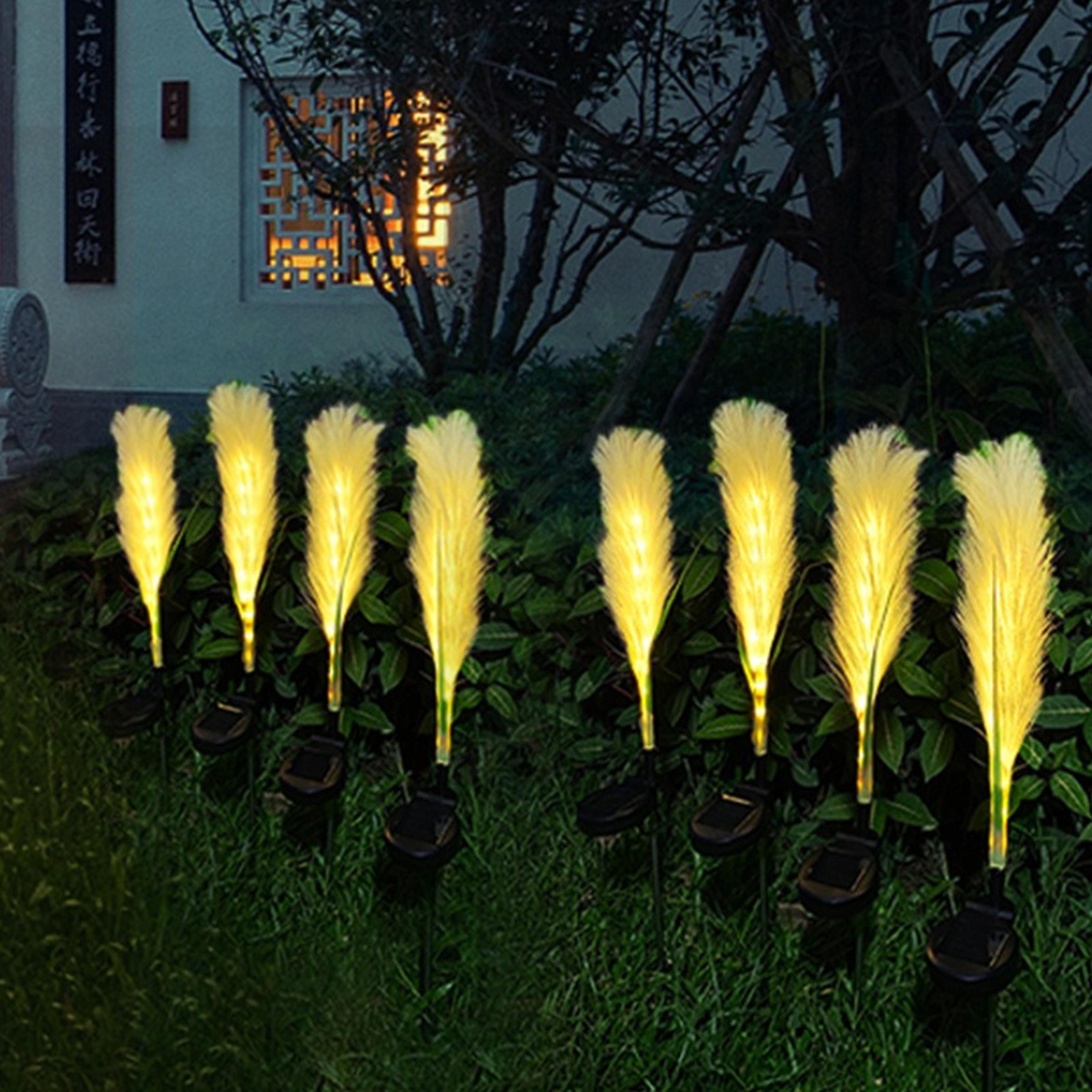 solar powered reed shaped light, waterproof outdoor courtyard lamp for garden, park, road, lawn, patio decor lighting