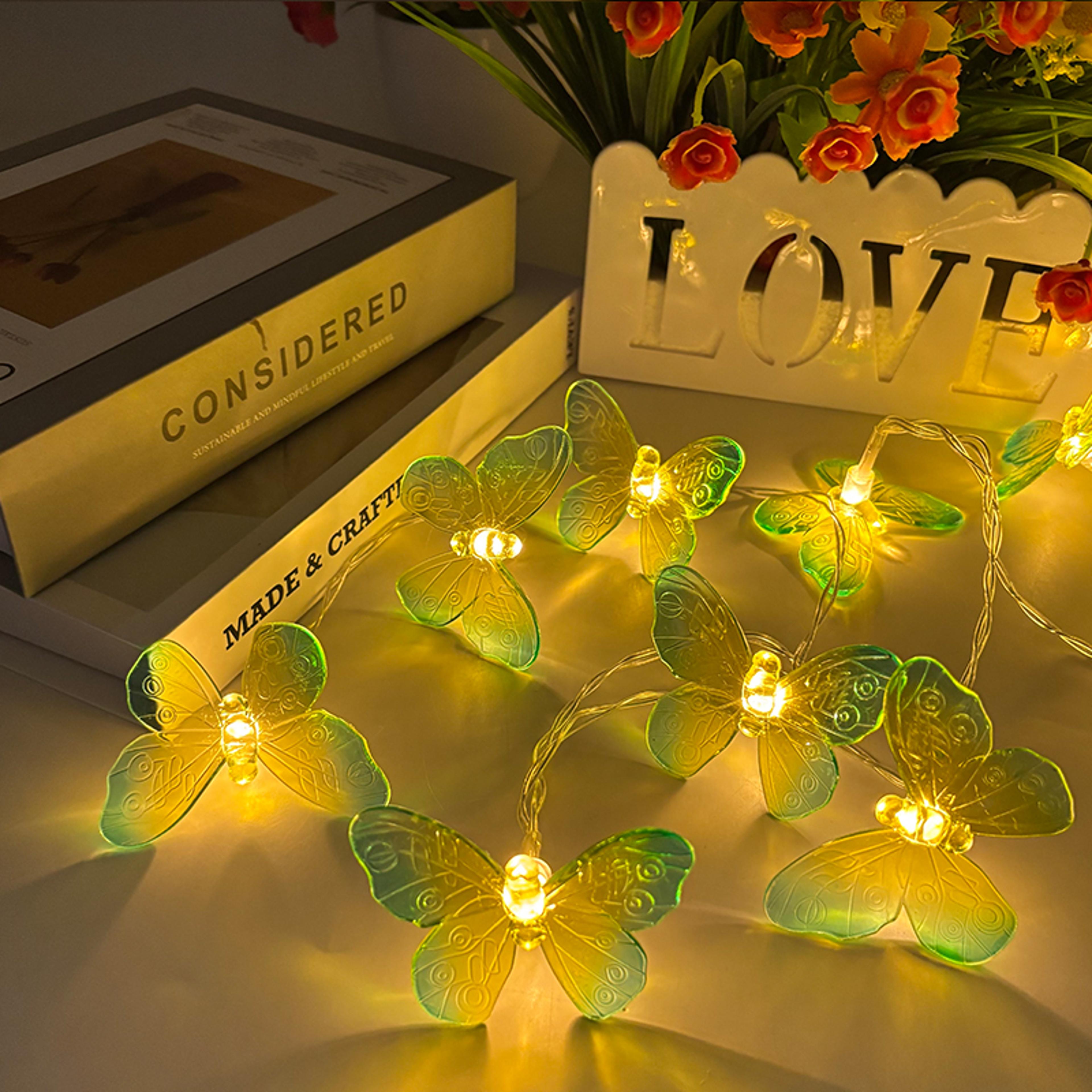 led battery-powered butterfly light string, fairy lights for wedding, birthday party, room, garden, bedroom