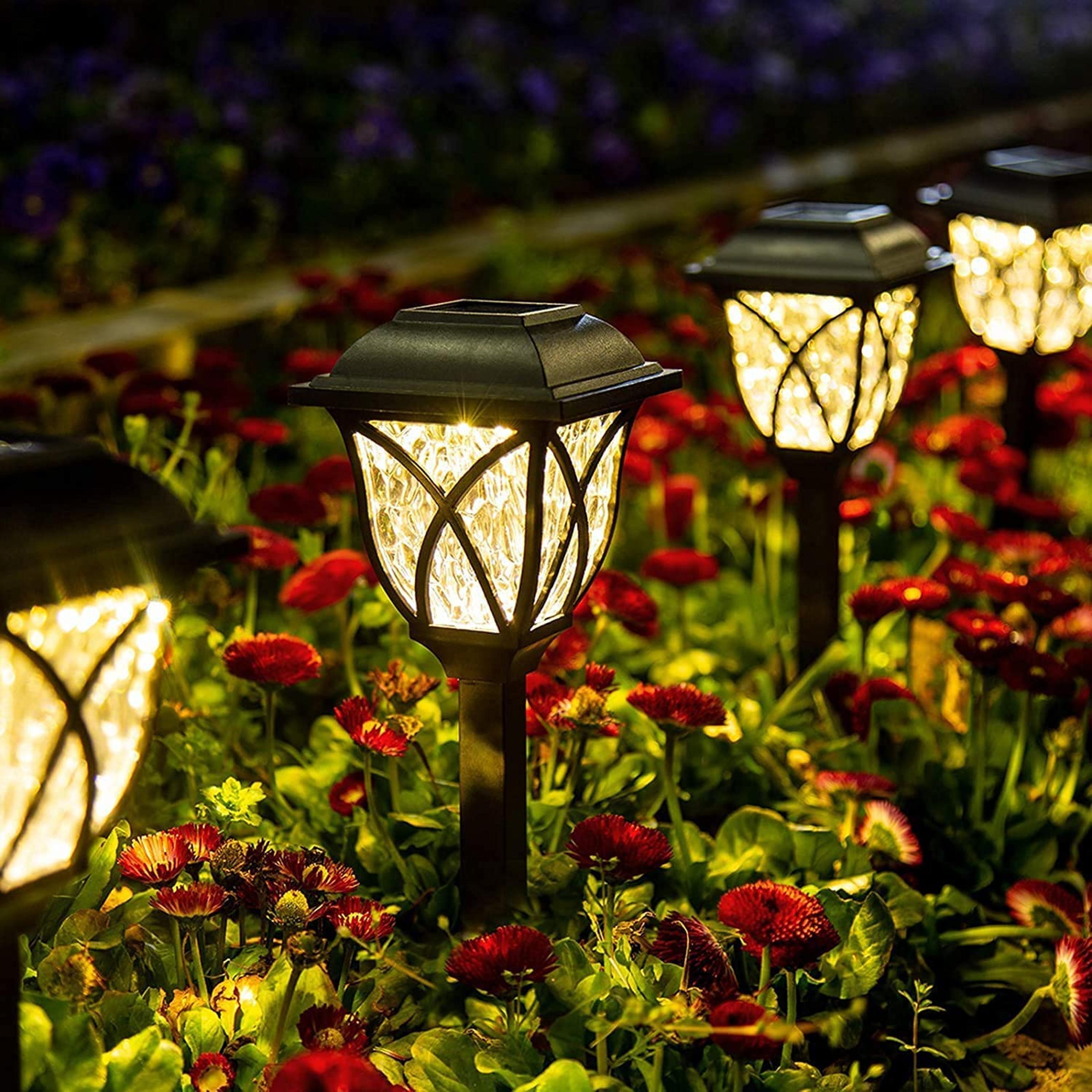 led solar lawn lights, waterproof outdoor lamp for garden, courtyard, walkway, villa, and landscape decor lighting