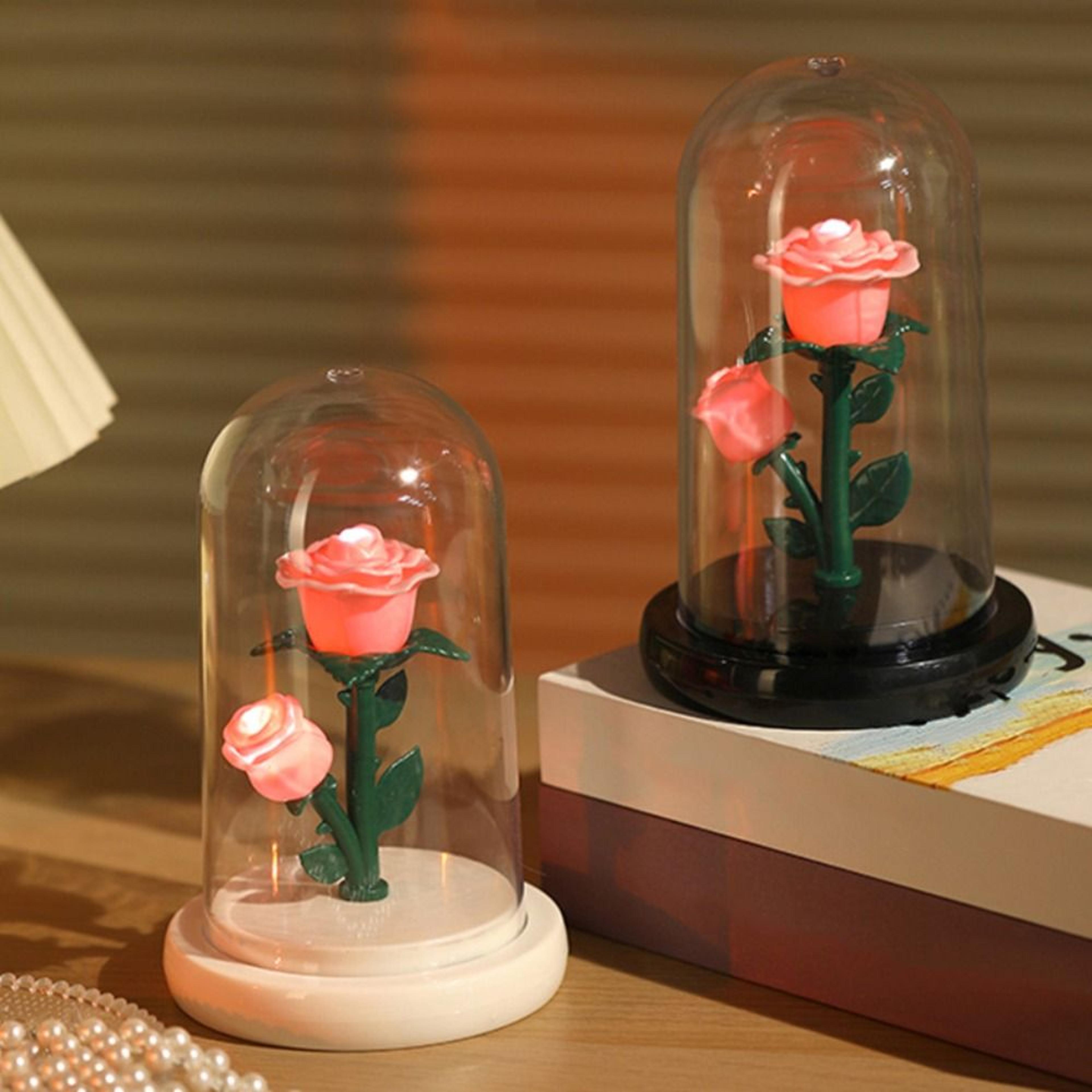 battery powered creative eternal rose night light, valentines day gift, bedroom living room decor lighting