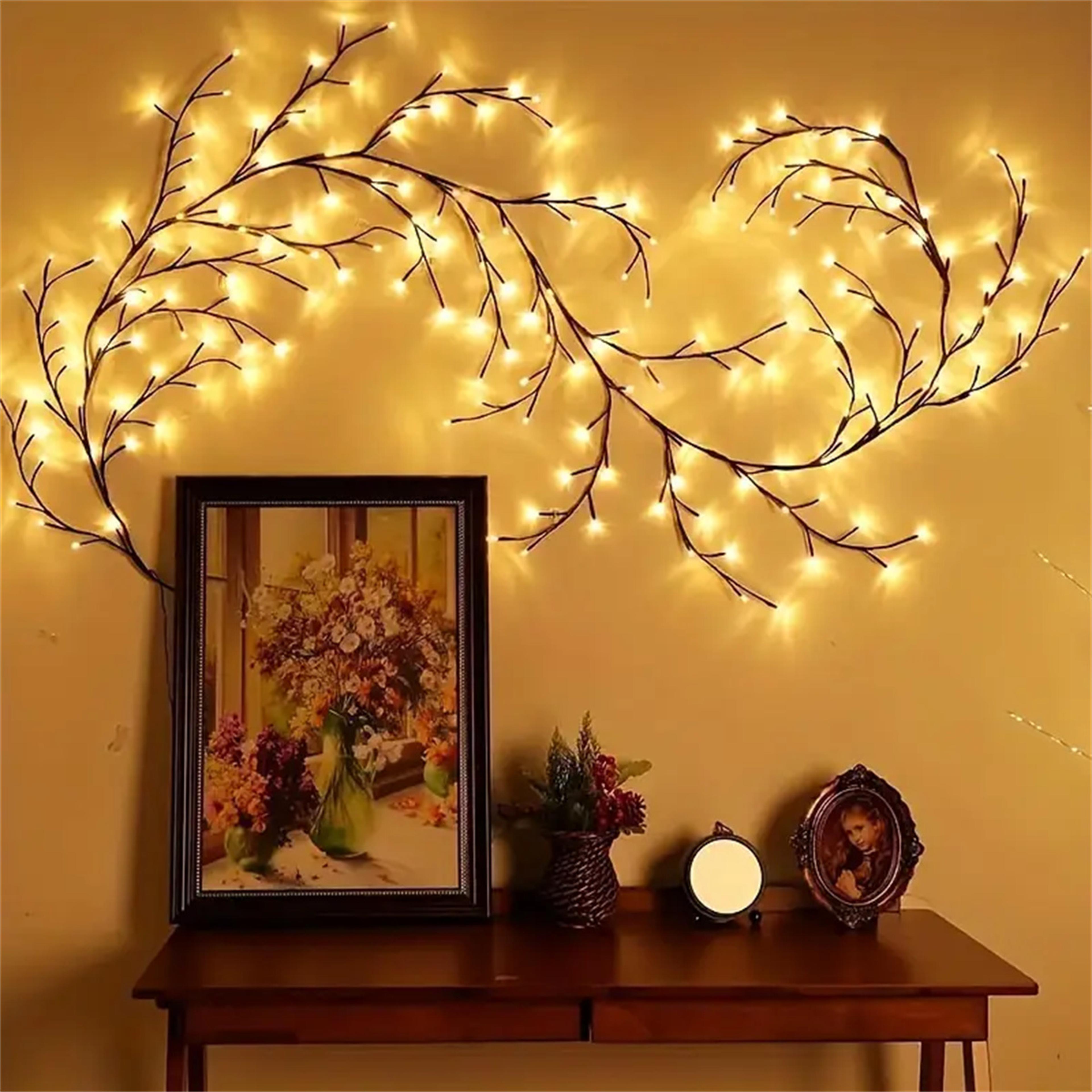 tree branch lamp, diy festive vine light, usb powered willow vine lights for home decoration