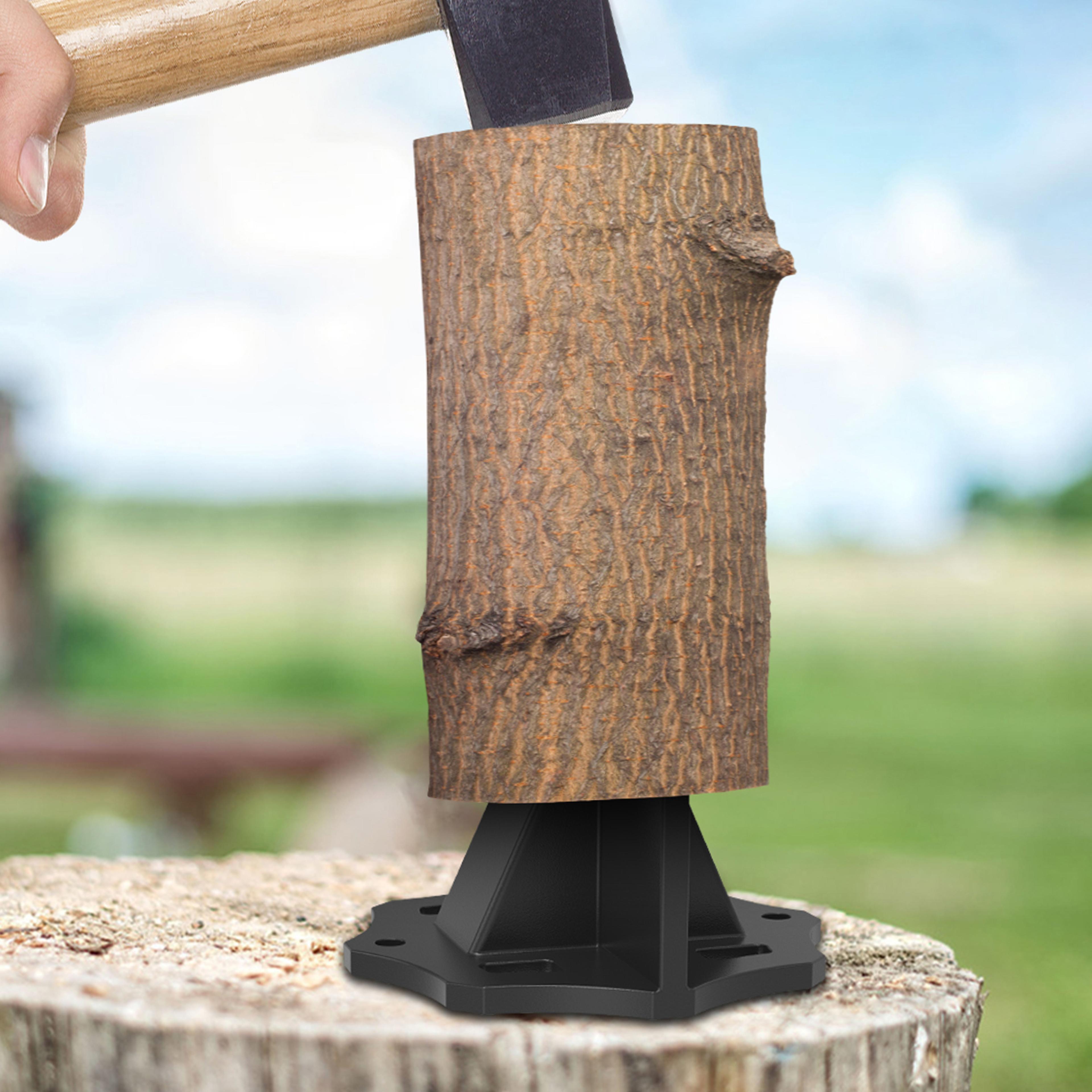 kindling splitter, sturdy carbon steel log wood splitter, portable tool with cloth bag, manual splitter for home use