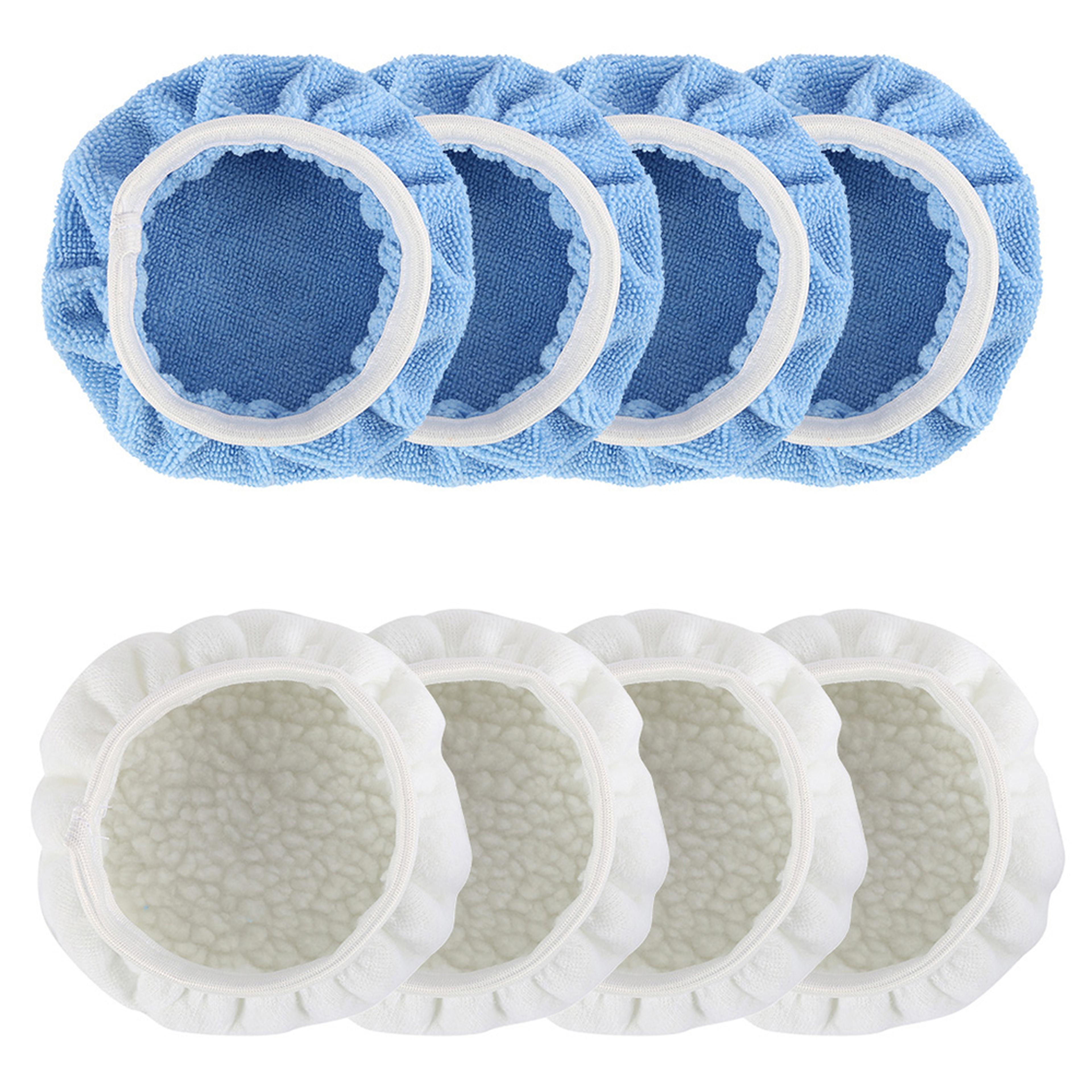 buffer pads cover car polisher, 6 inch bonnets wheel polishing microfiber pads, waxing bonnet set tool for polishing kit