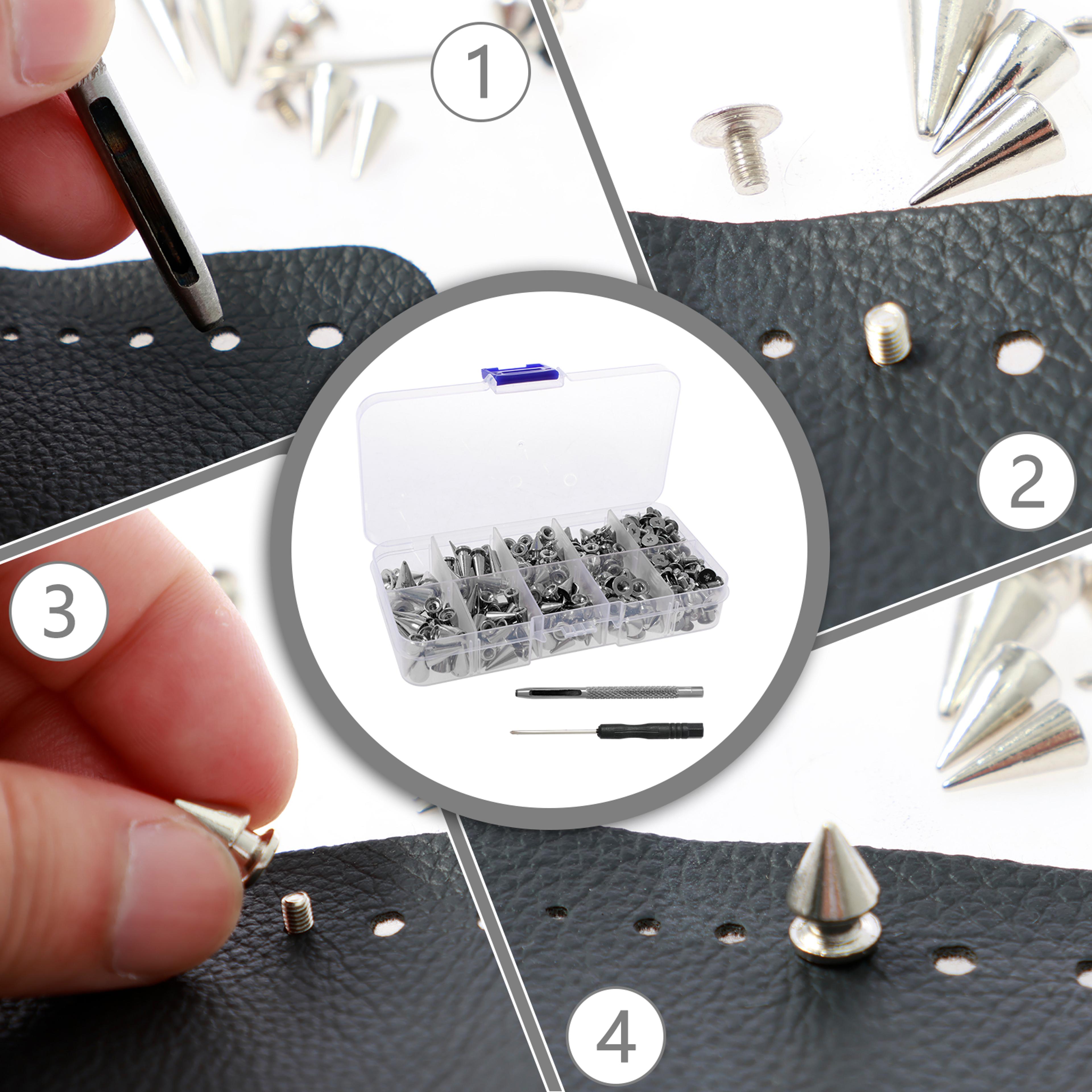 round cone spikes catalpa alloy screw back punk rivet studs, diy leather craft accessories, screw back spikes kit