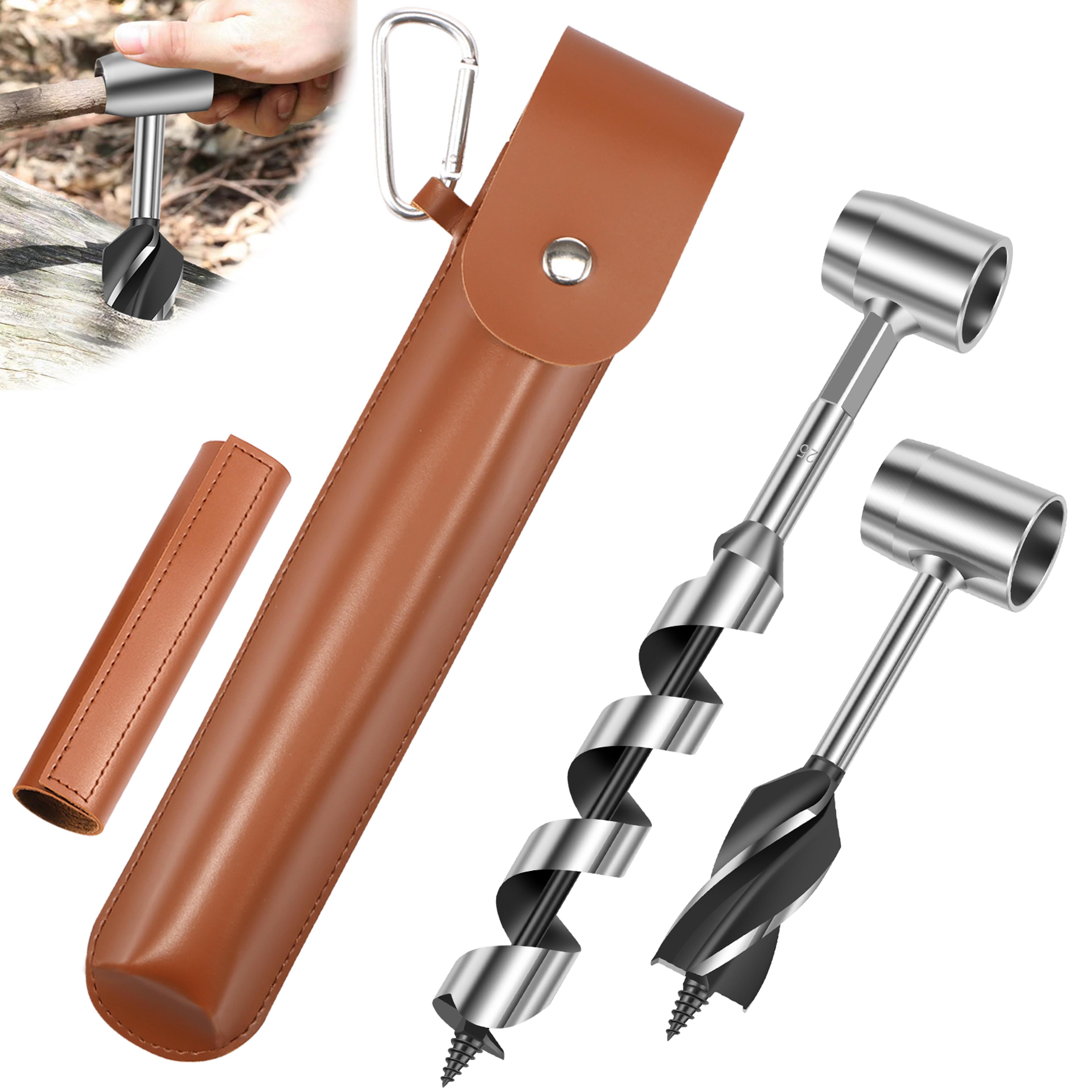 hand drill carbon steel manual auger drill, portable survival drill bit, hole punch tool for wood
