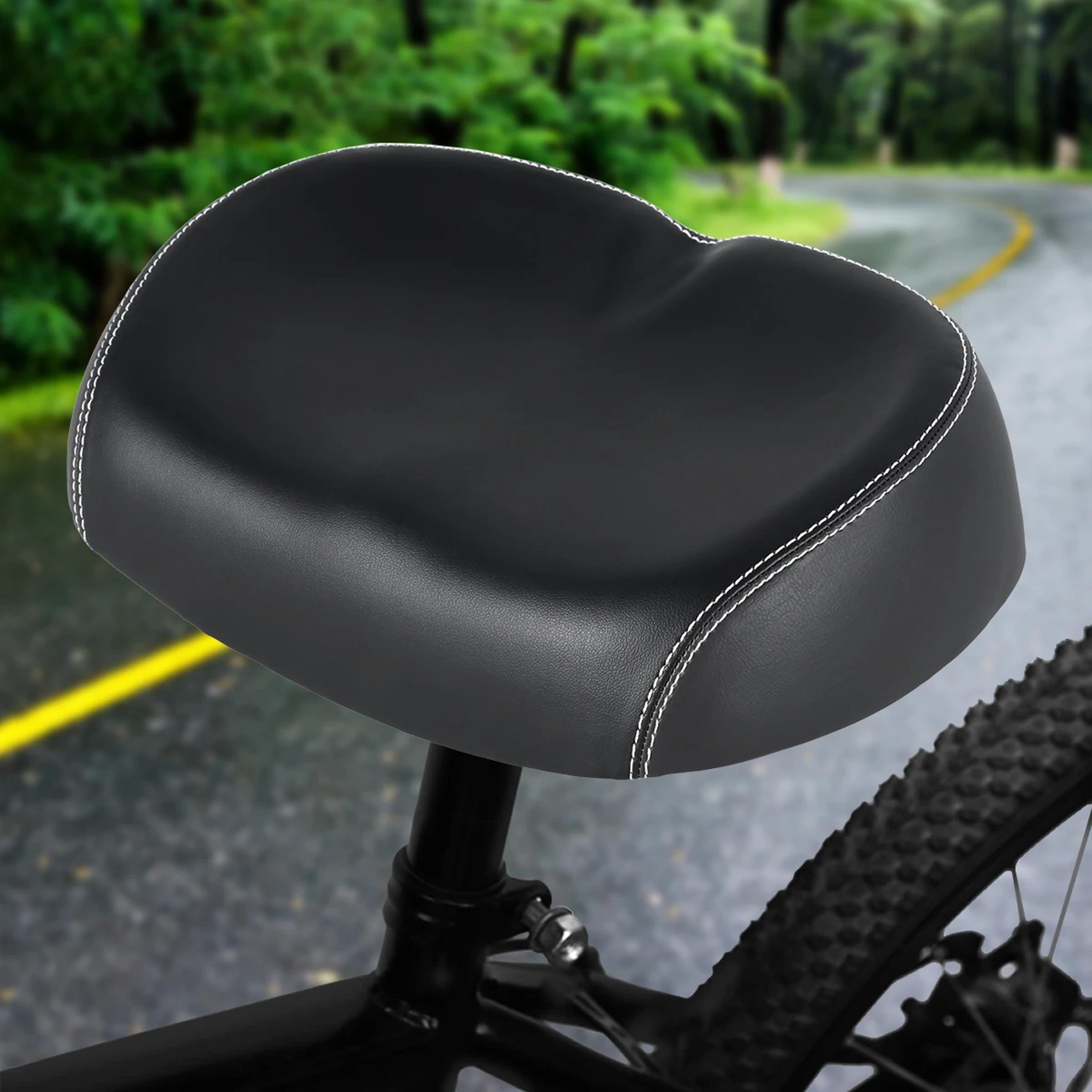 bicycle seat pu waterproof, shock-absorbing soft cushion, large nose less bike saddle for mtb, road bike
