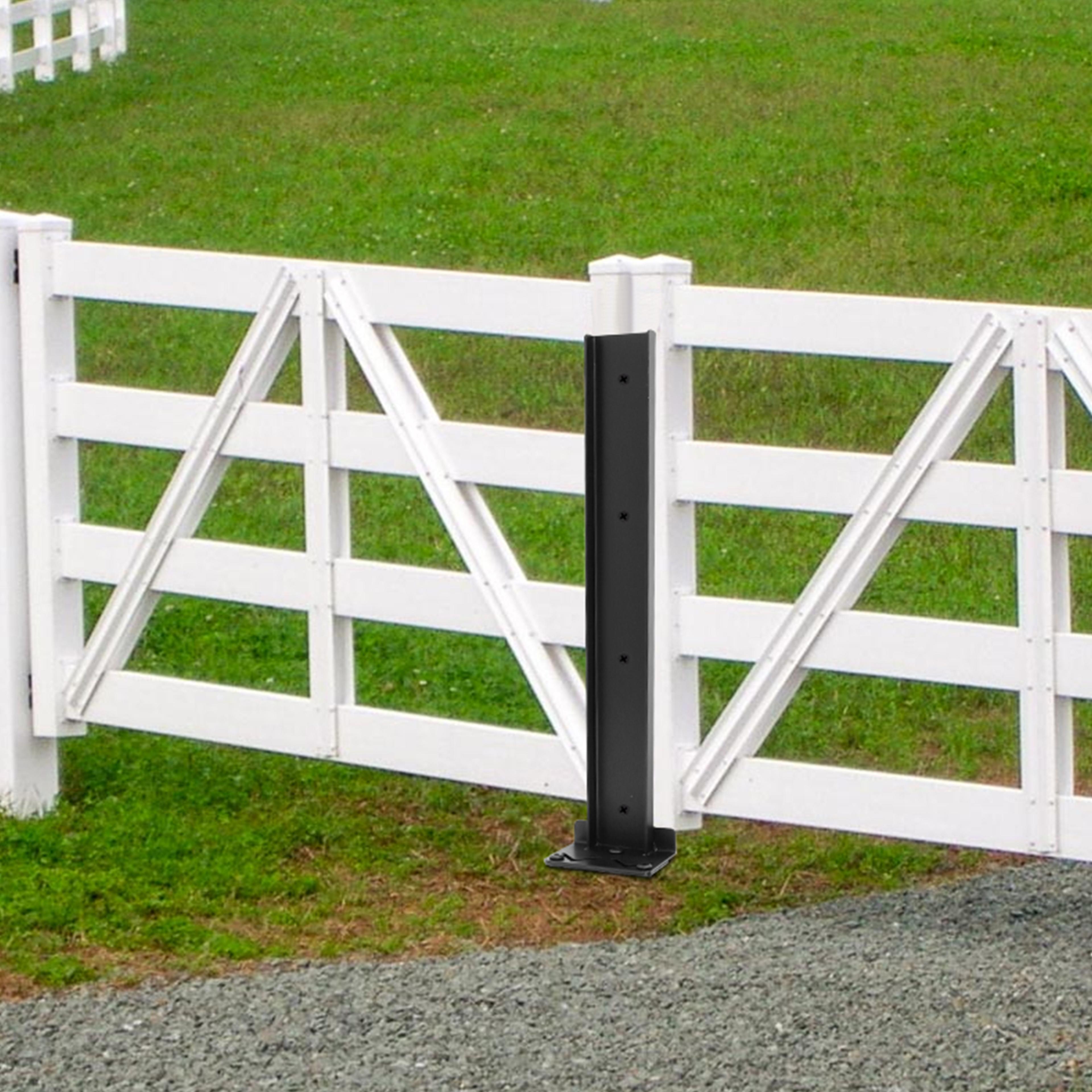 heavy duty steel fence post repair stakes, thickened anchor for tilted/broken wood fence posts, ground spike repair tool
