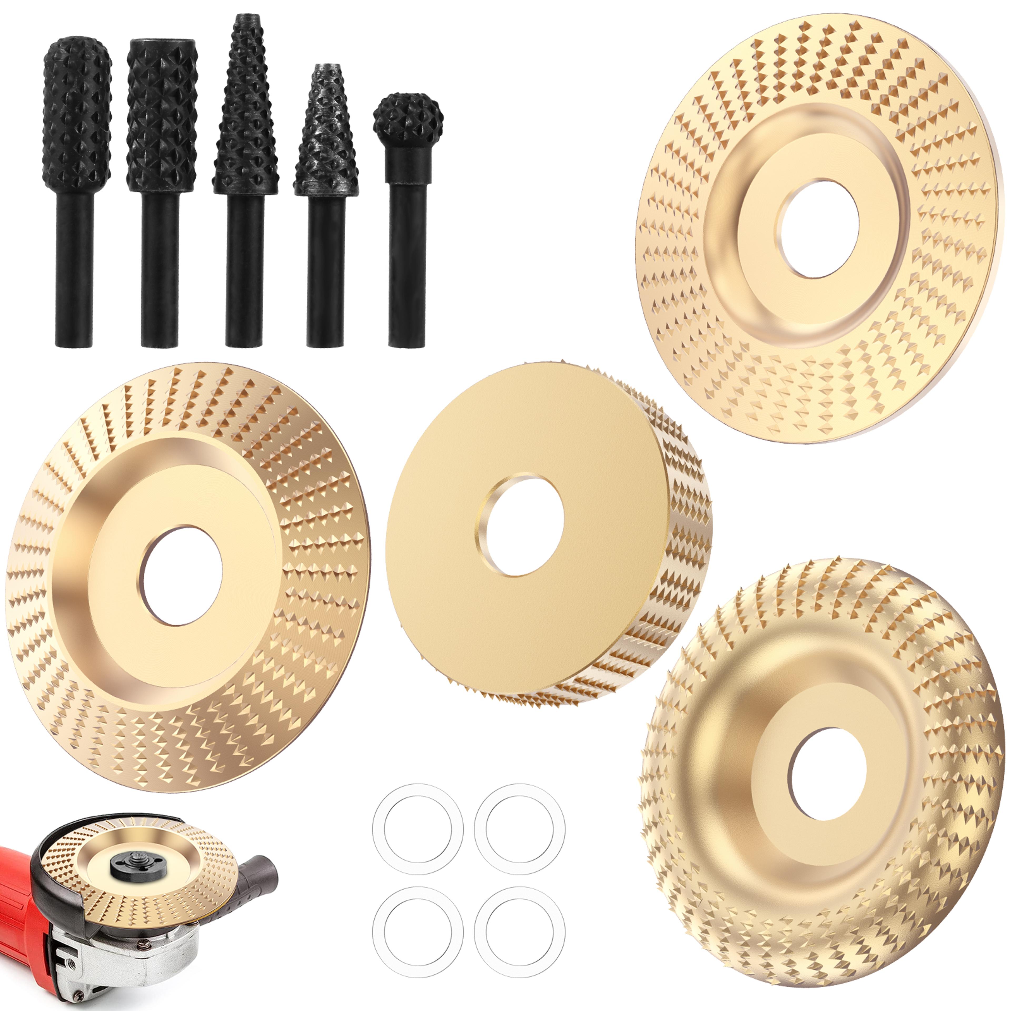 wood carving disc set bushing angle grinder wheel, burr rasp polishing rotary tool accessories for wood grinding