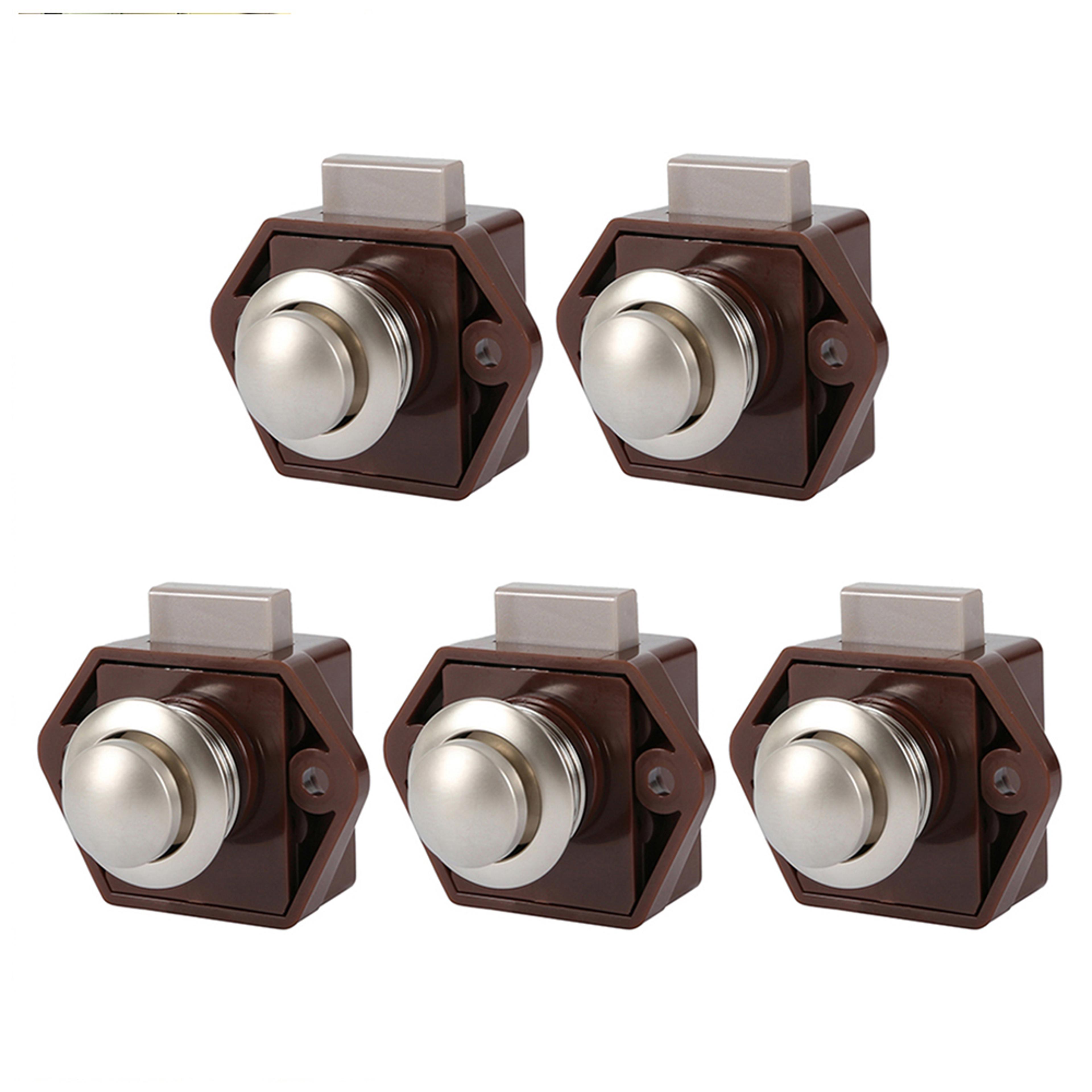 push lock for rv, caravan, boat drawer latch, furniture hardware, button locks, security accessories set for campers