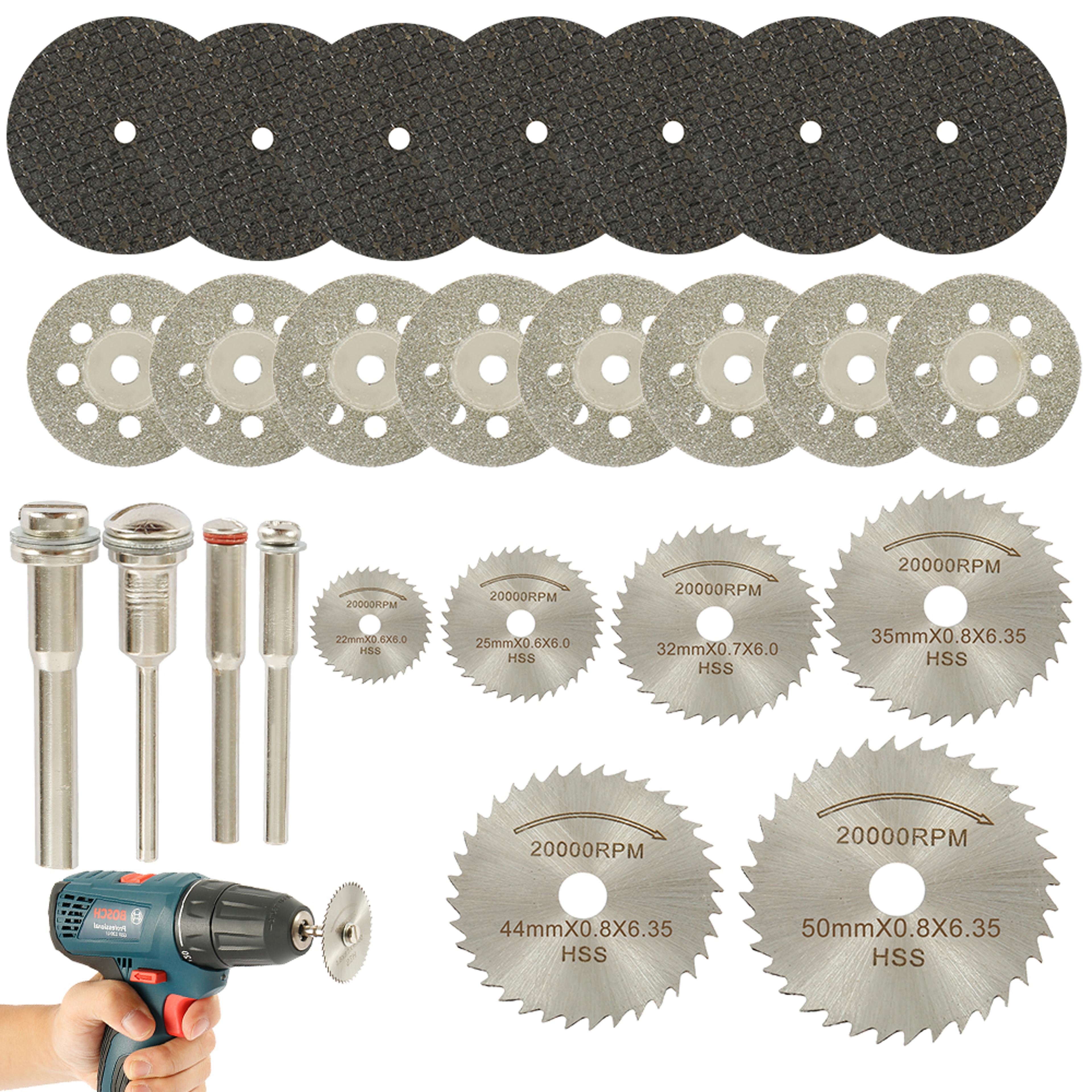 mini circular saw blade set for dremel, sanding grinding wheel cutting disc for metal cutting rotary tools accessories