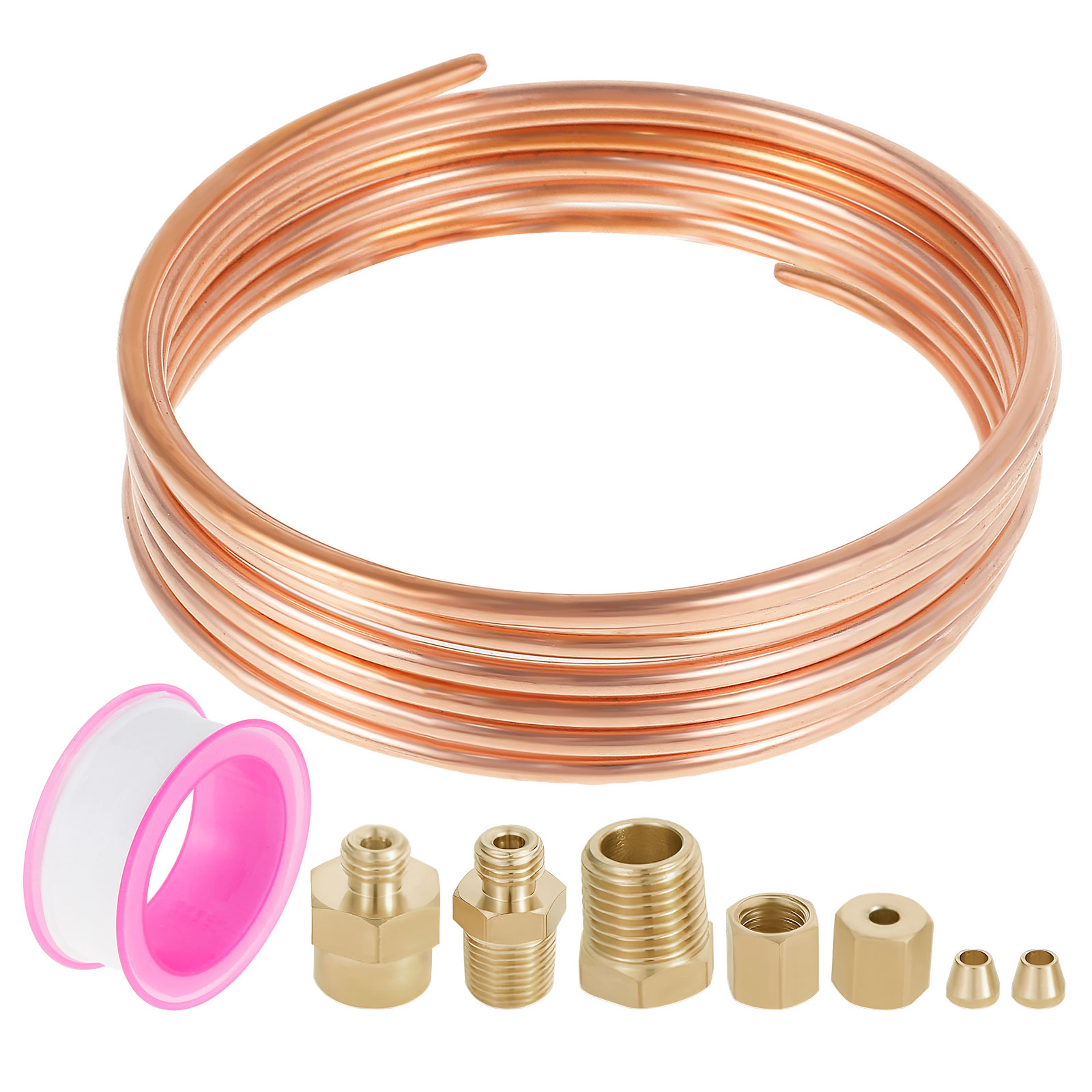 oil pressure gauge tubing kit, copper tube threaded parts, practical oil gauge line kit set for tractor