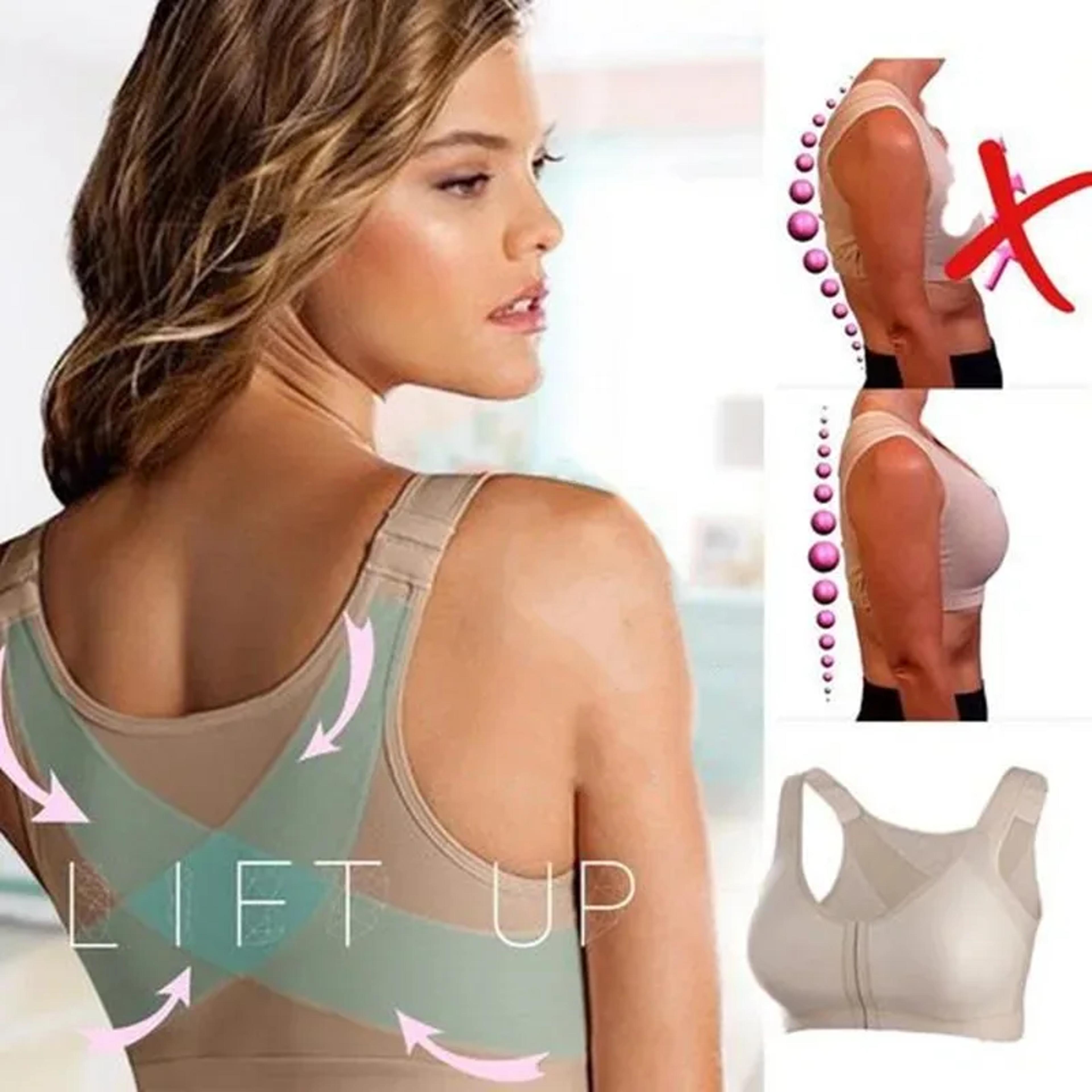 posture support bra for back & shoulders, front closure vest for comfort & alignment