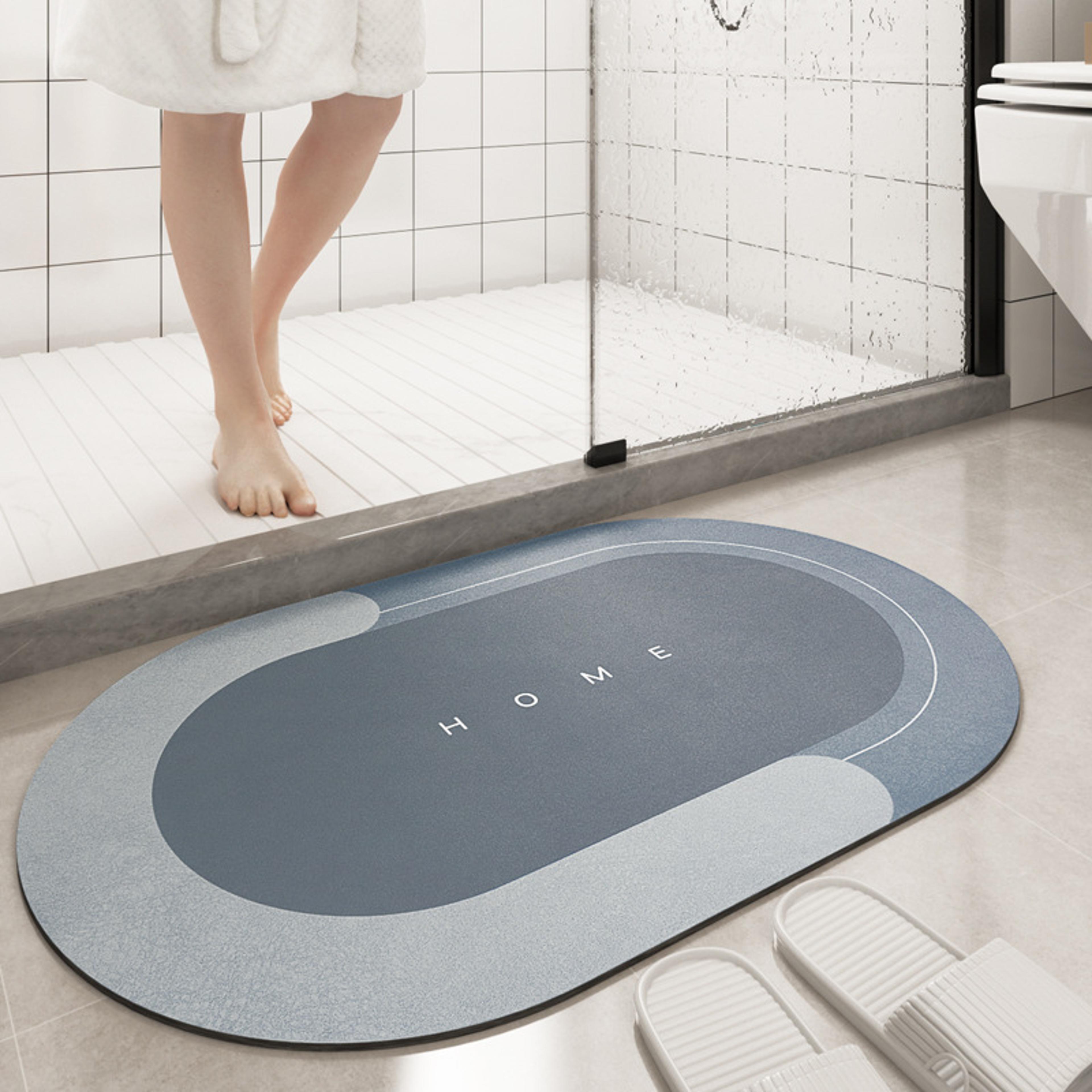 super absorbent non slip bath mat for quick dry bathroom floors and safer steps