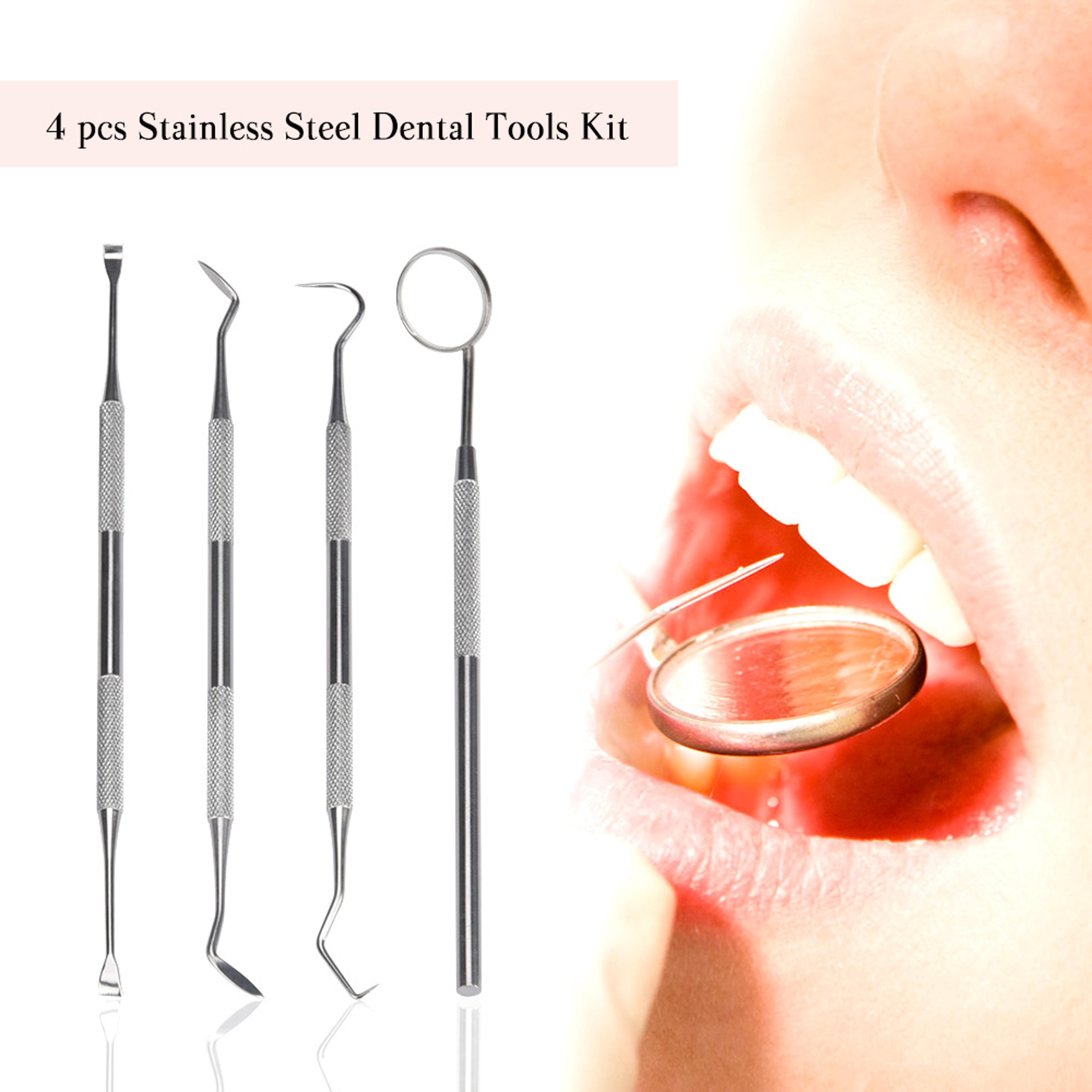stainless steel dental hygiene kit – plaque & tartar remover tools for oral care