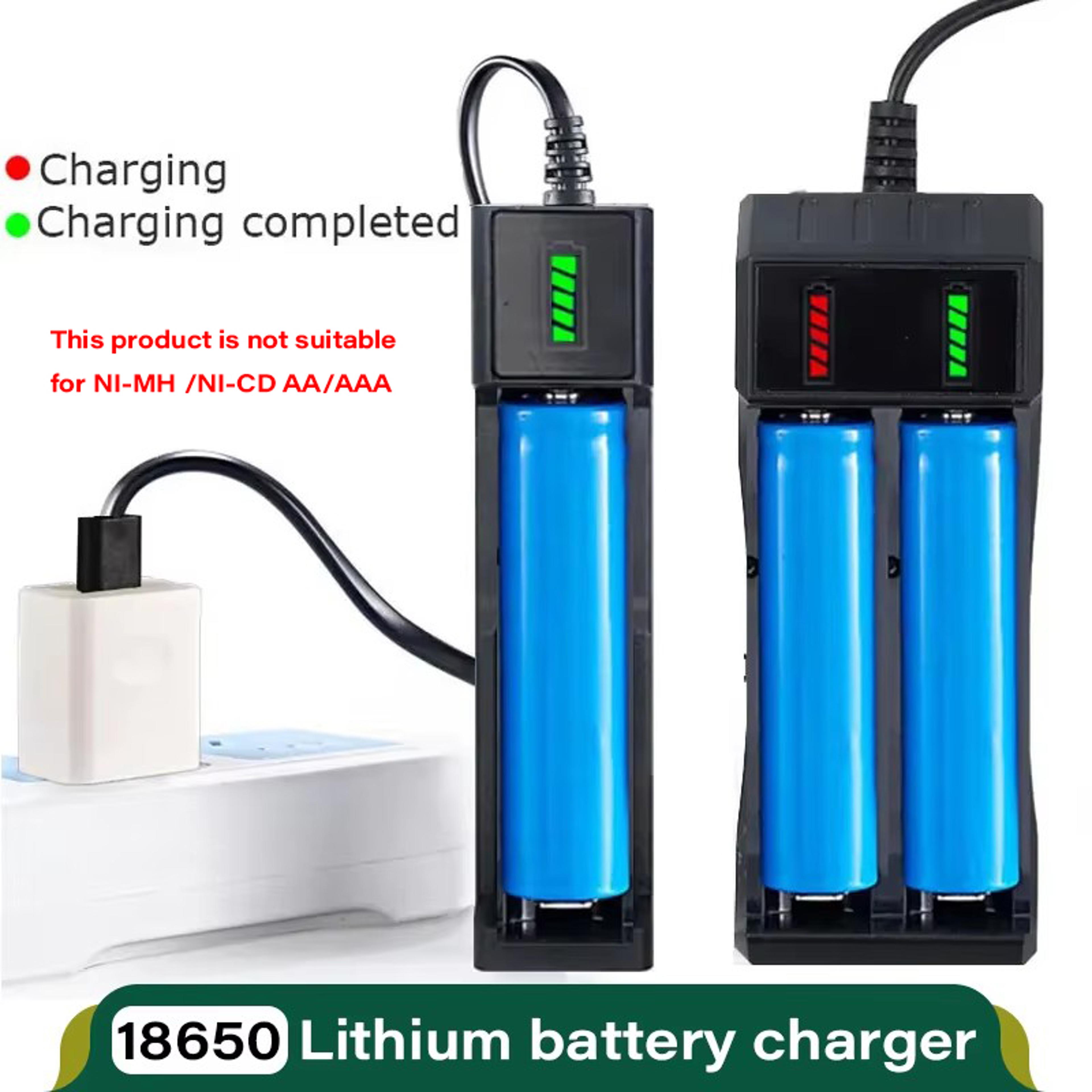 18650 battery charger, fast usb charging for 16340, 14500, and 18650 lithium batteries