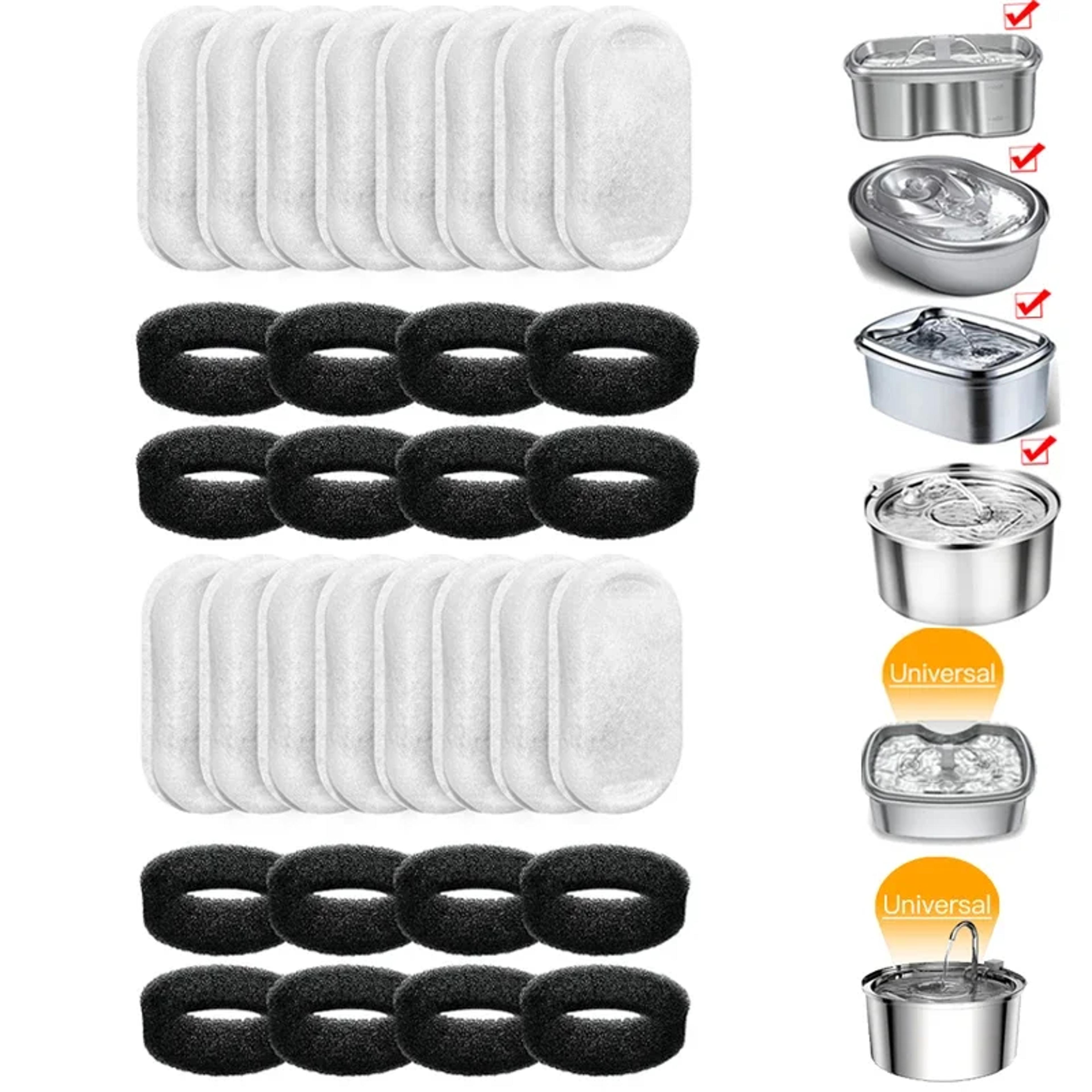 adjustable cat water fountain filters for 108oz 3.2l and 67oz 2l stainless steel fountains