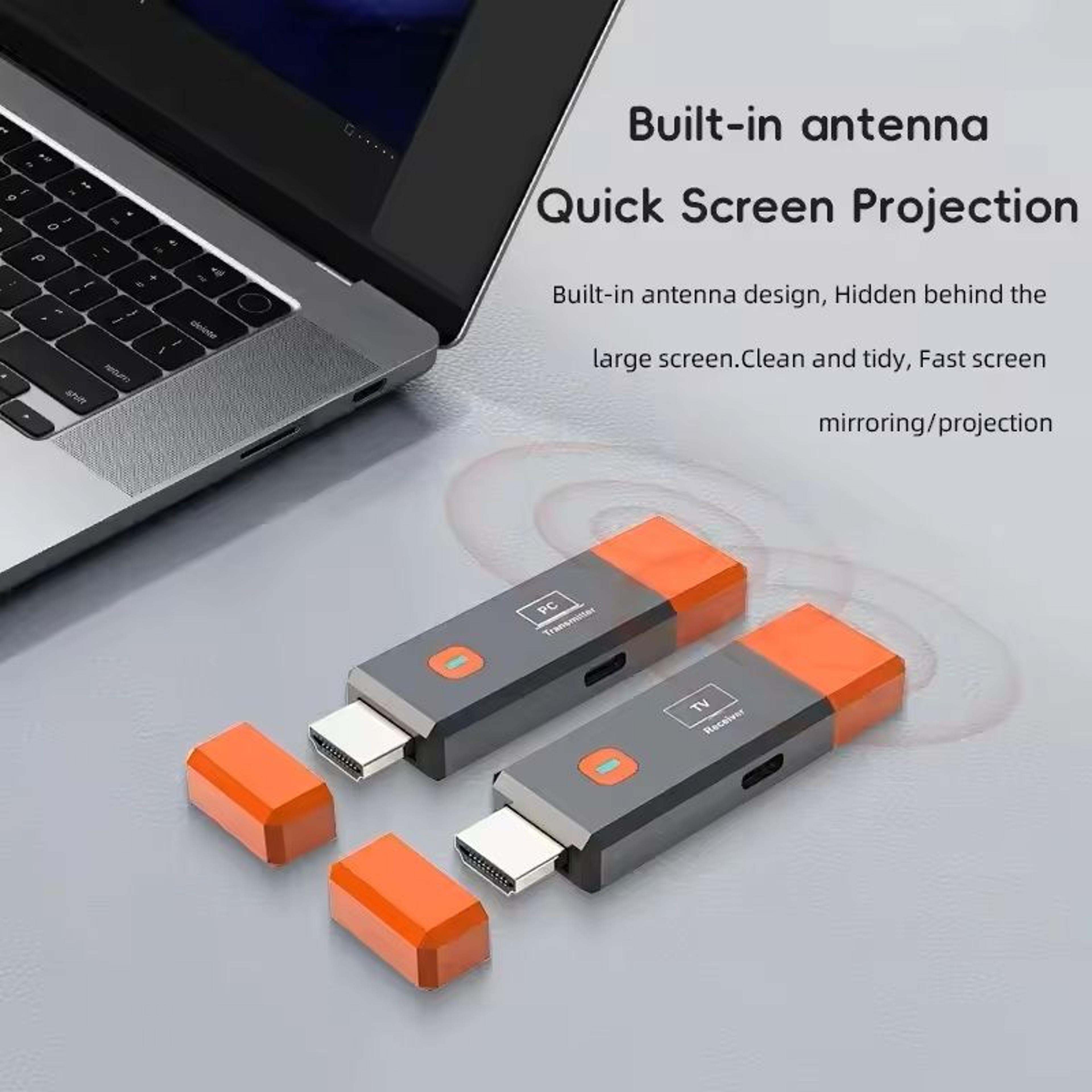 wireless hdmi transmitter and receiver kit – stream video from pc, laptop, or camera to tv or projector instantly