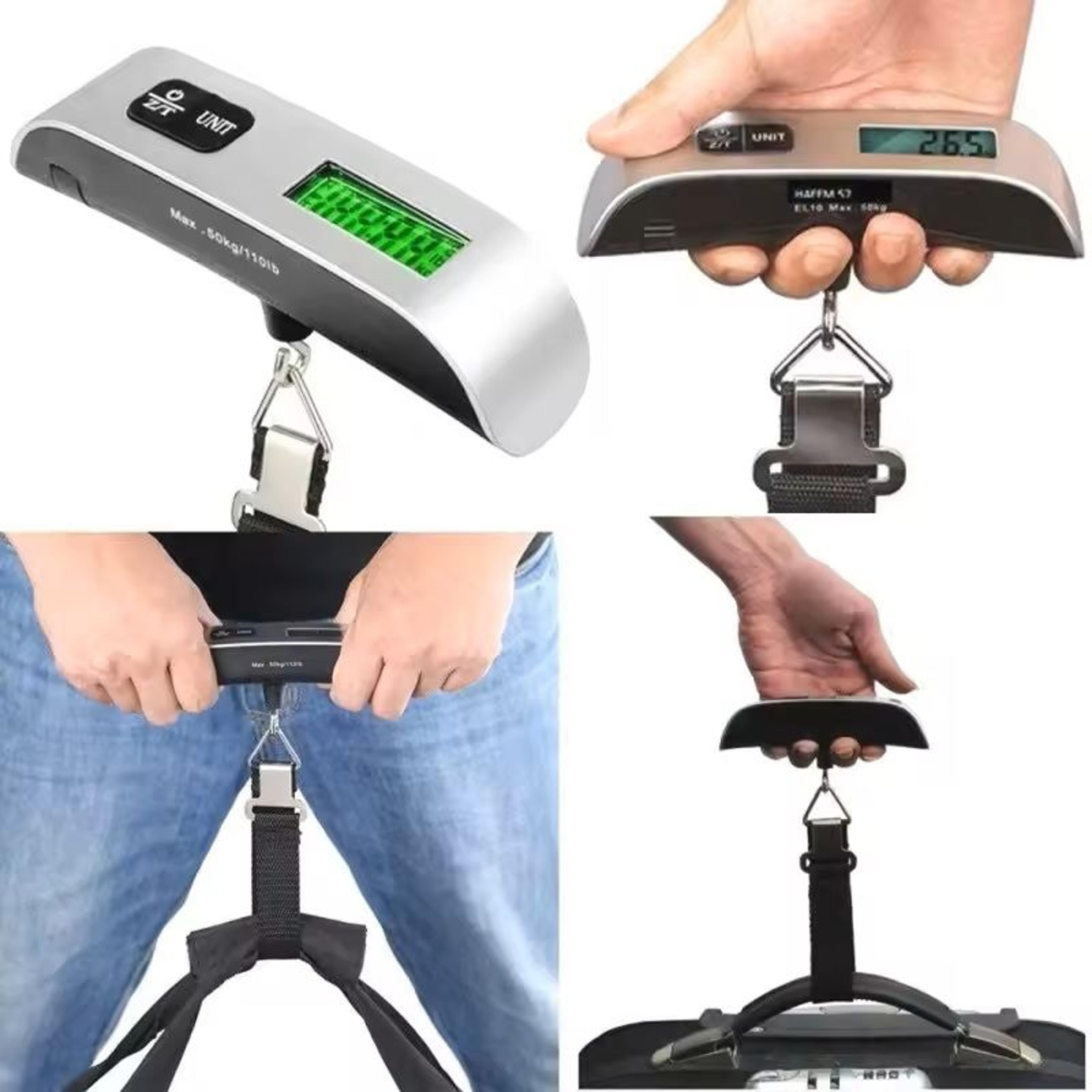 digital luggage scale with lcd display – portable 50kg bag weight checker for travel, airport & baggage management