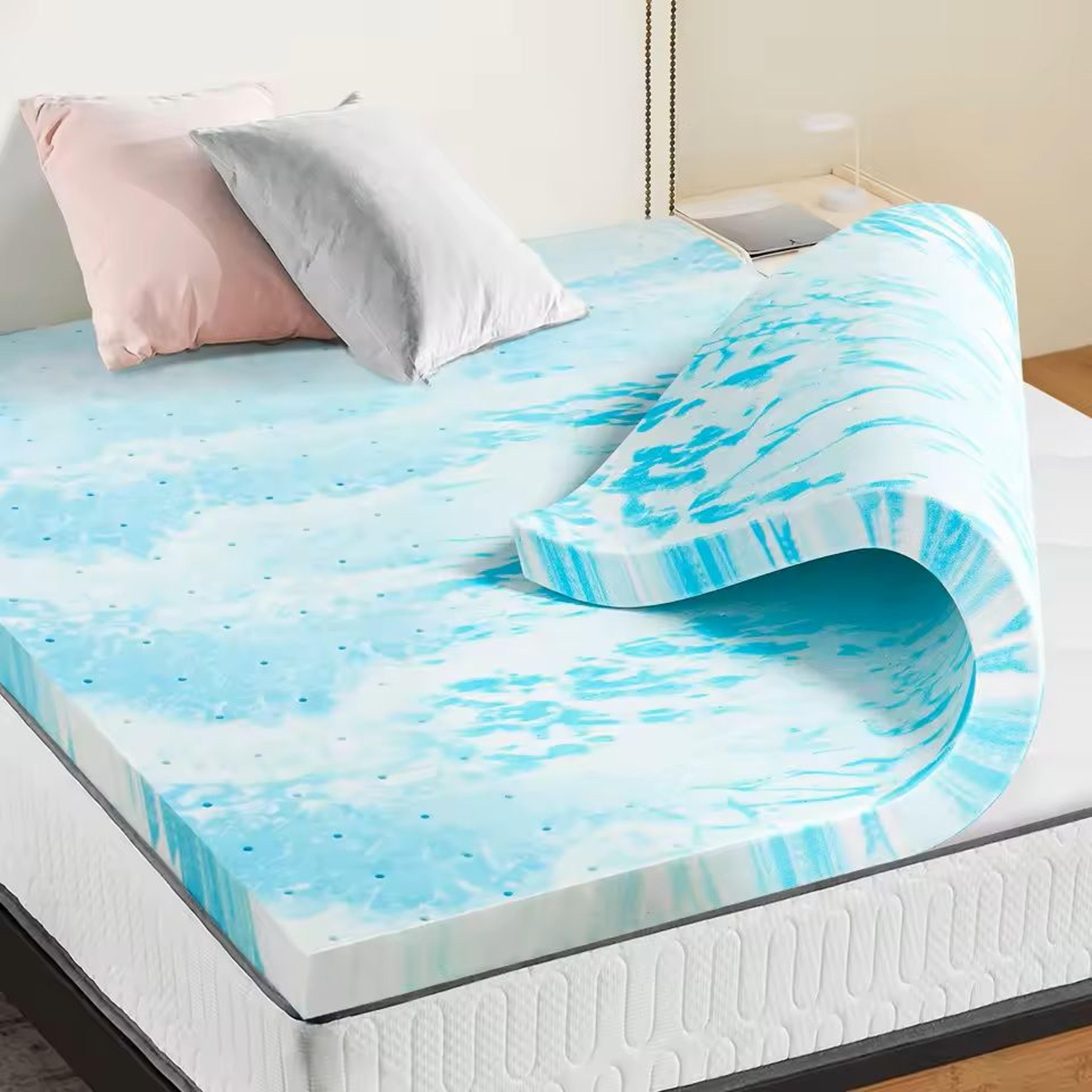 gel memory foam mattress topper full size 2 or 3 inch cooling breathable bed layer