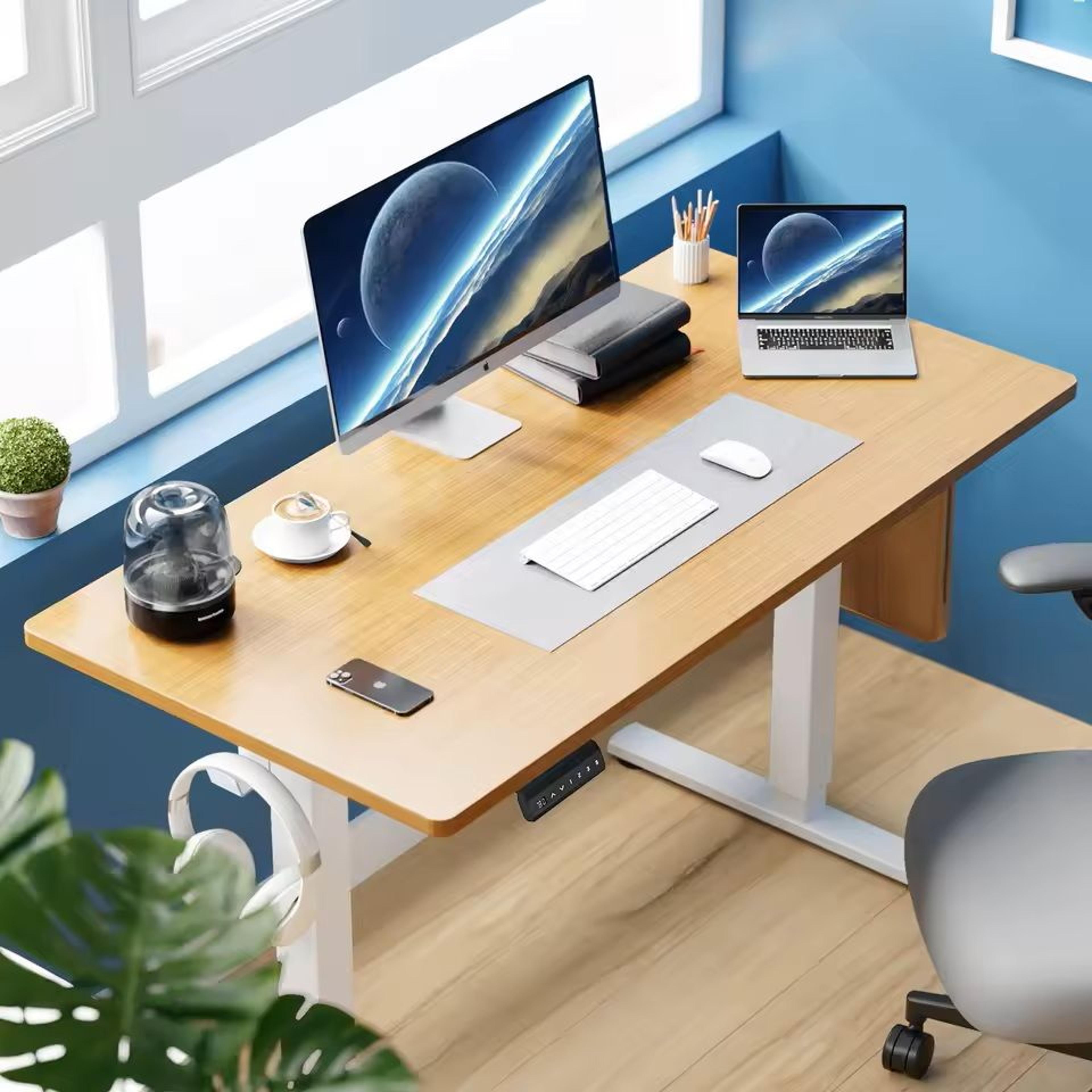 electric standing desk height adjustable 40x24 inch sit stand workstation ergonomic table