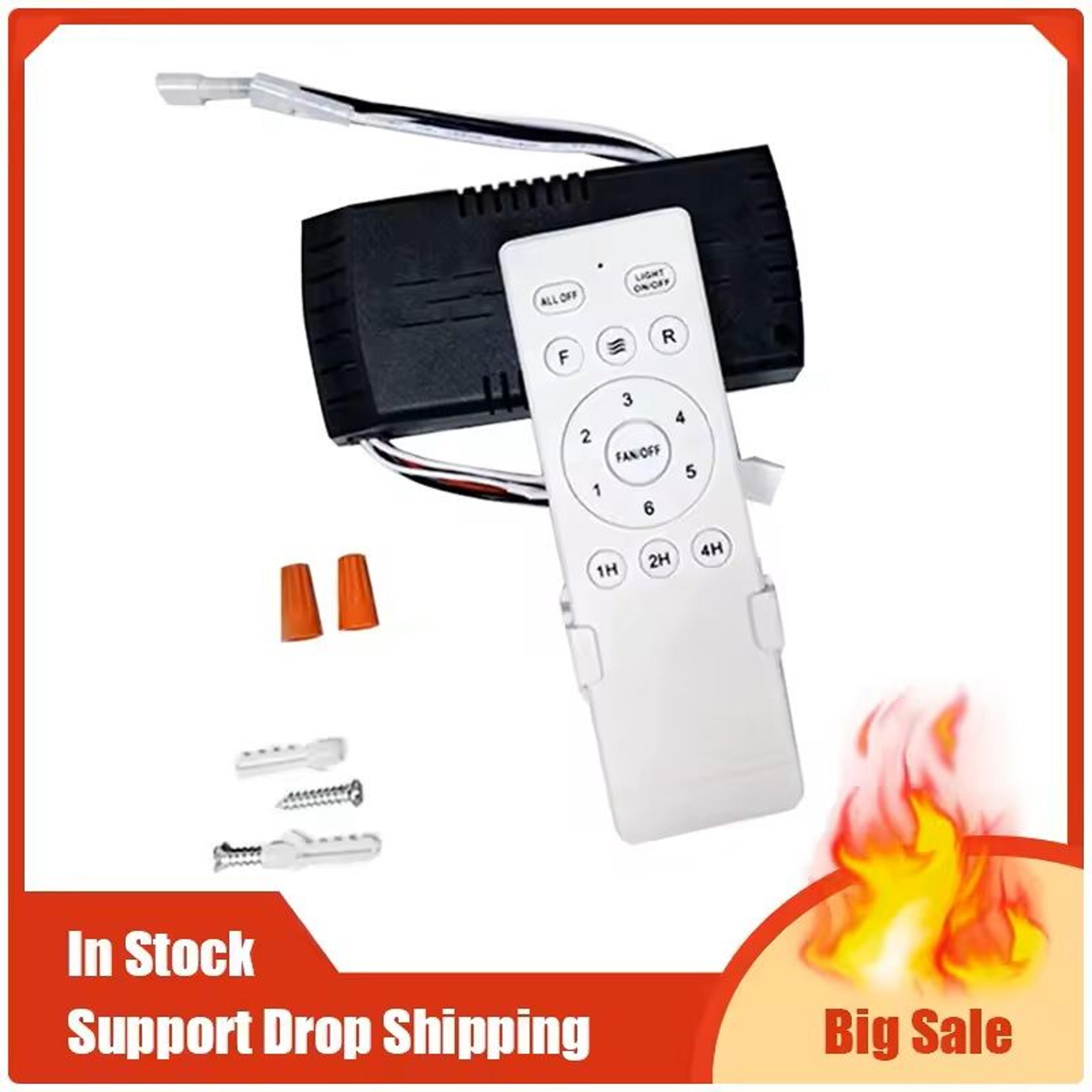 universal ceiling fan remote control kit with 6 speeds and timer