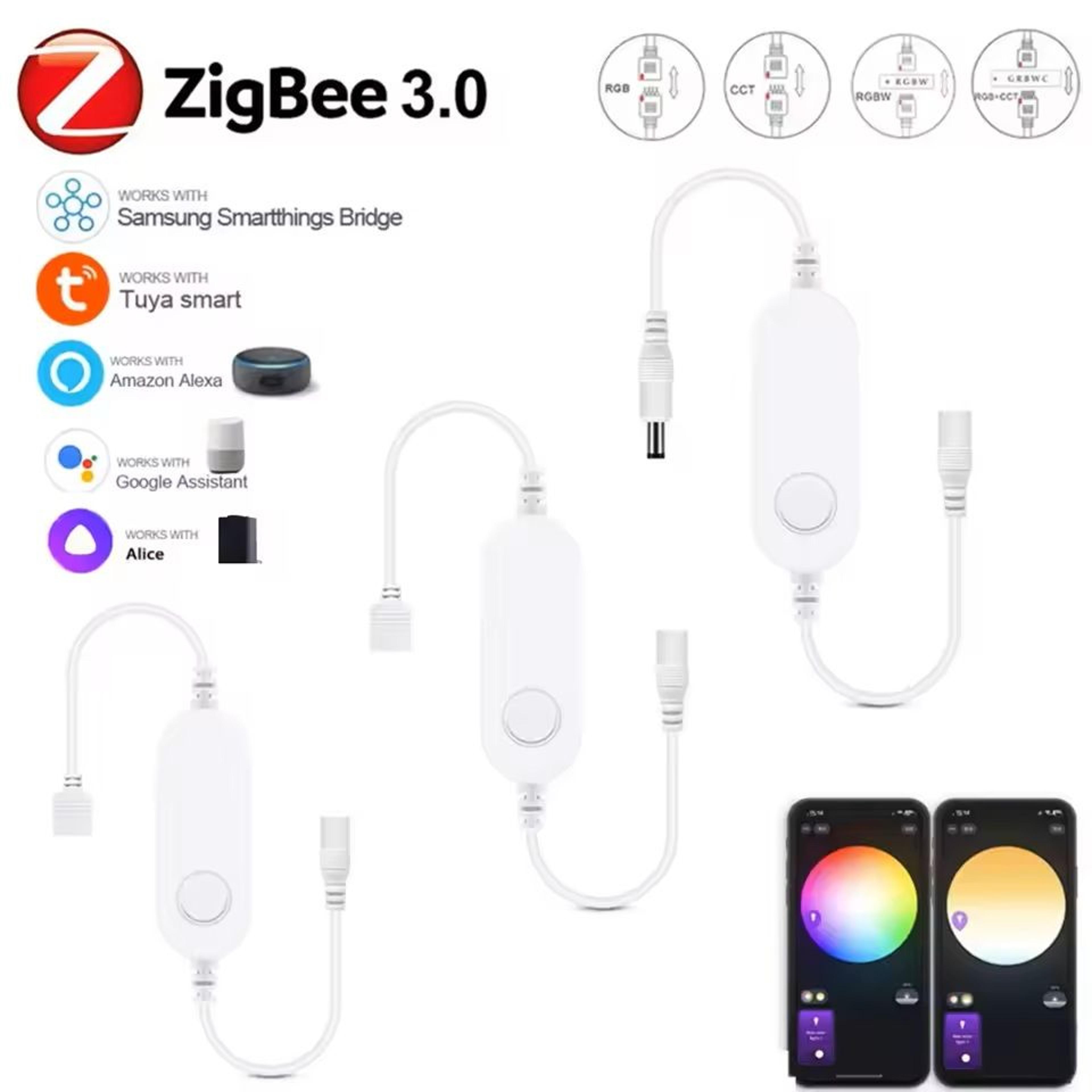 zigbee smart led strip controller rgb and dimmer compatible with alexa and smartthings