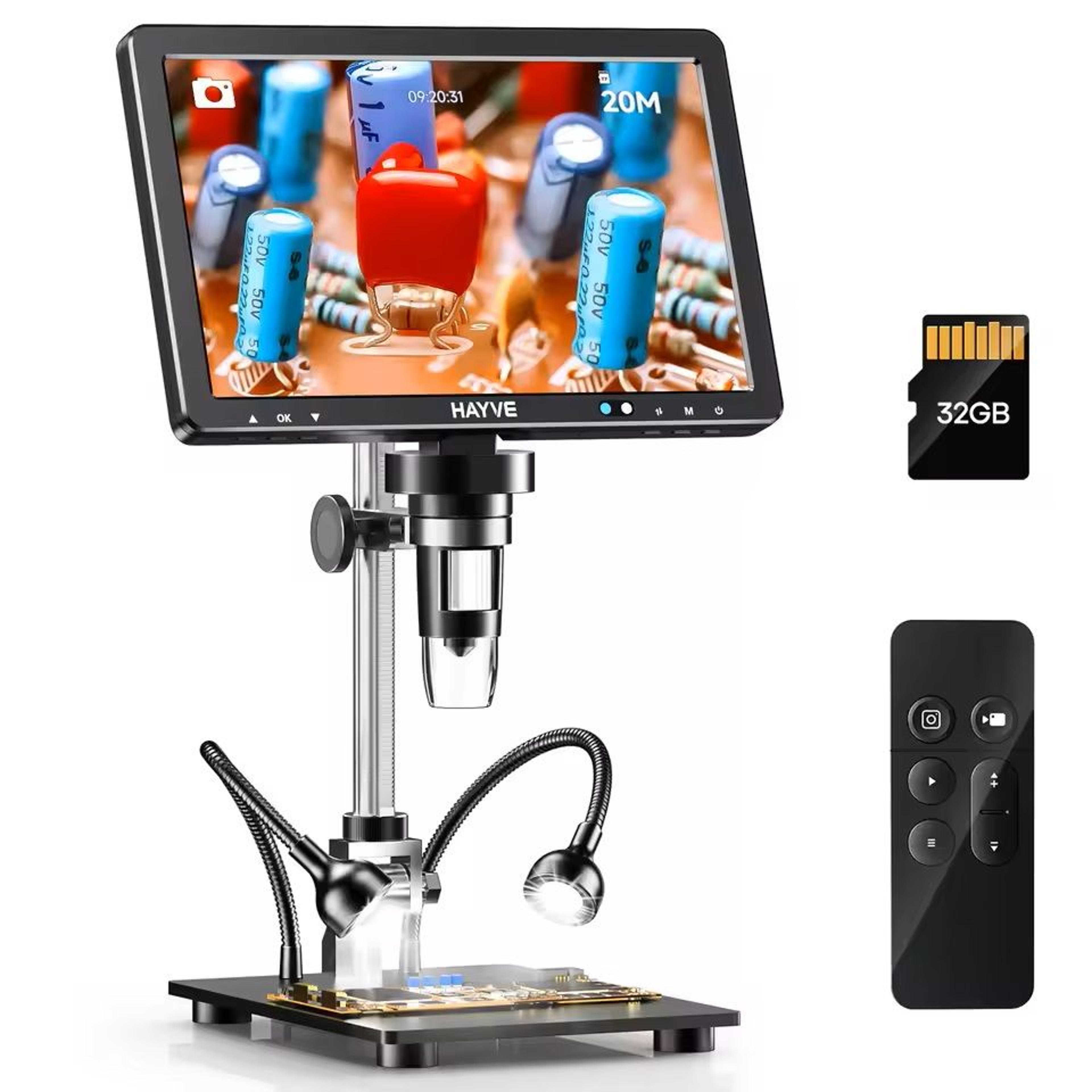 10 inch hdmi digital microscope with 2000x zoom and 20mp camera