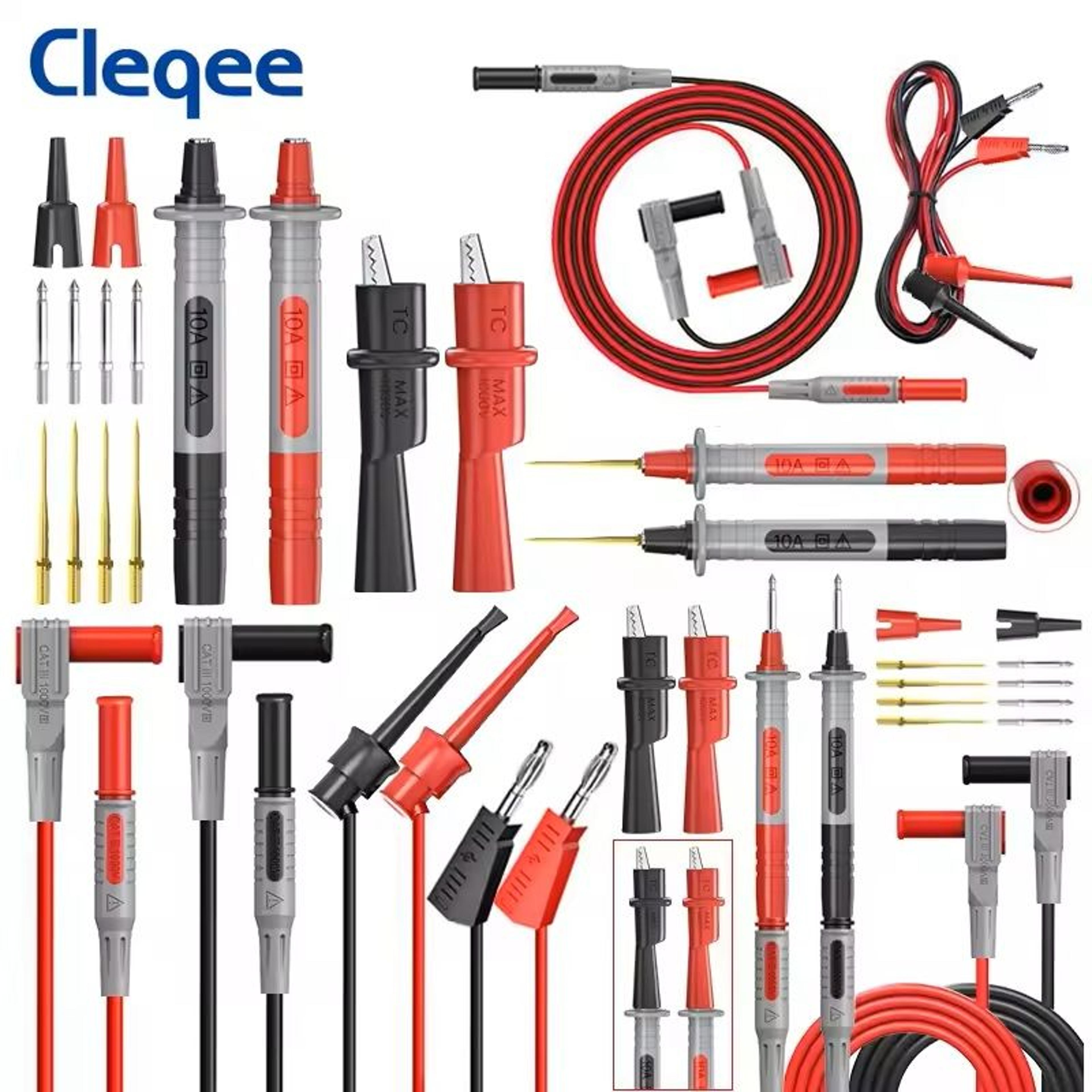 multimeter test leads kit with replaceable needles and alligator clips 18 piece set