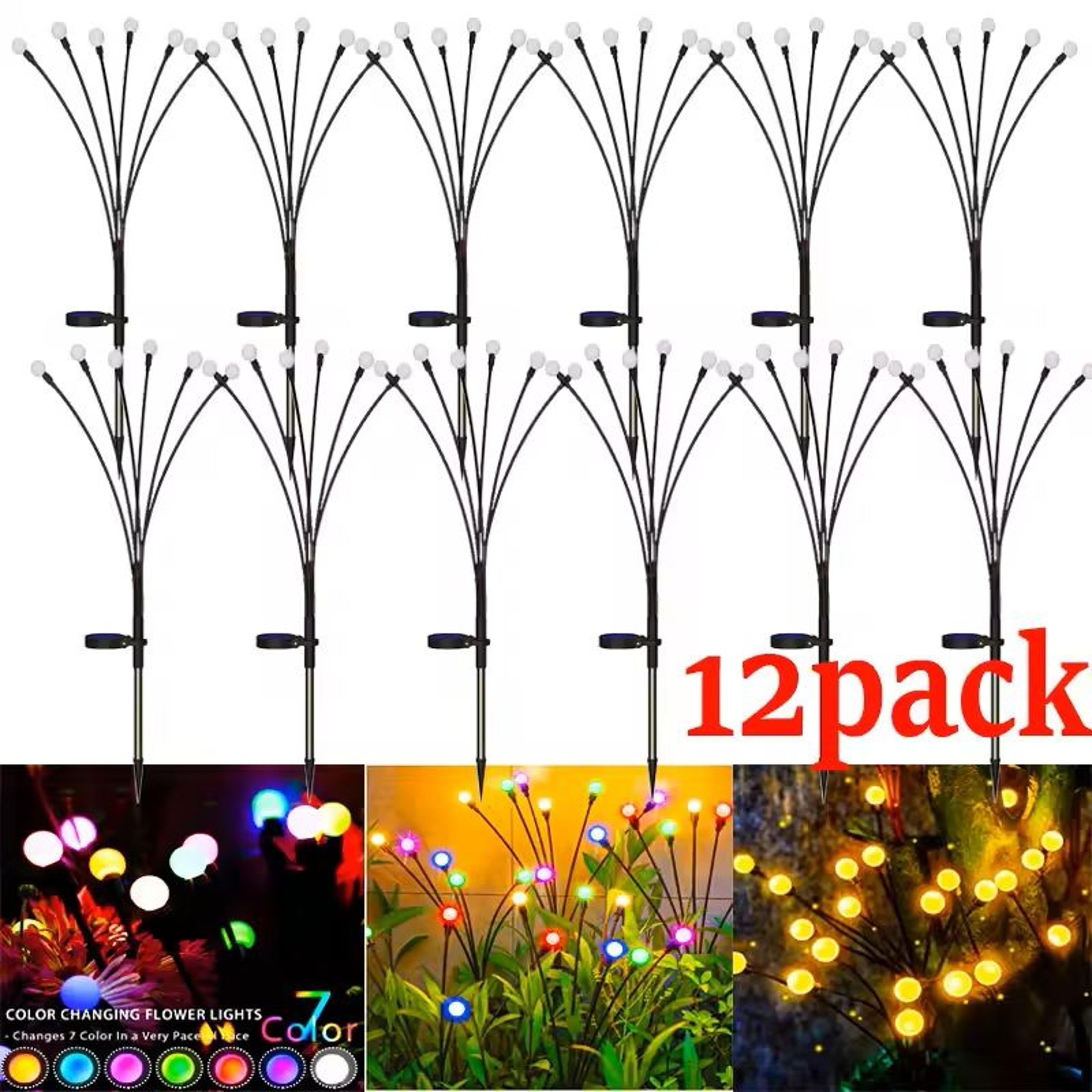 starburst solar firefly garden lights – waterproof outdoor led pathway decor (1 to 12 pack)