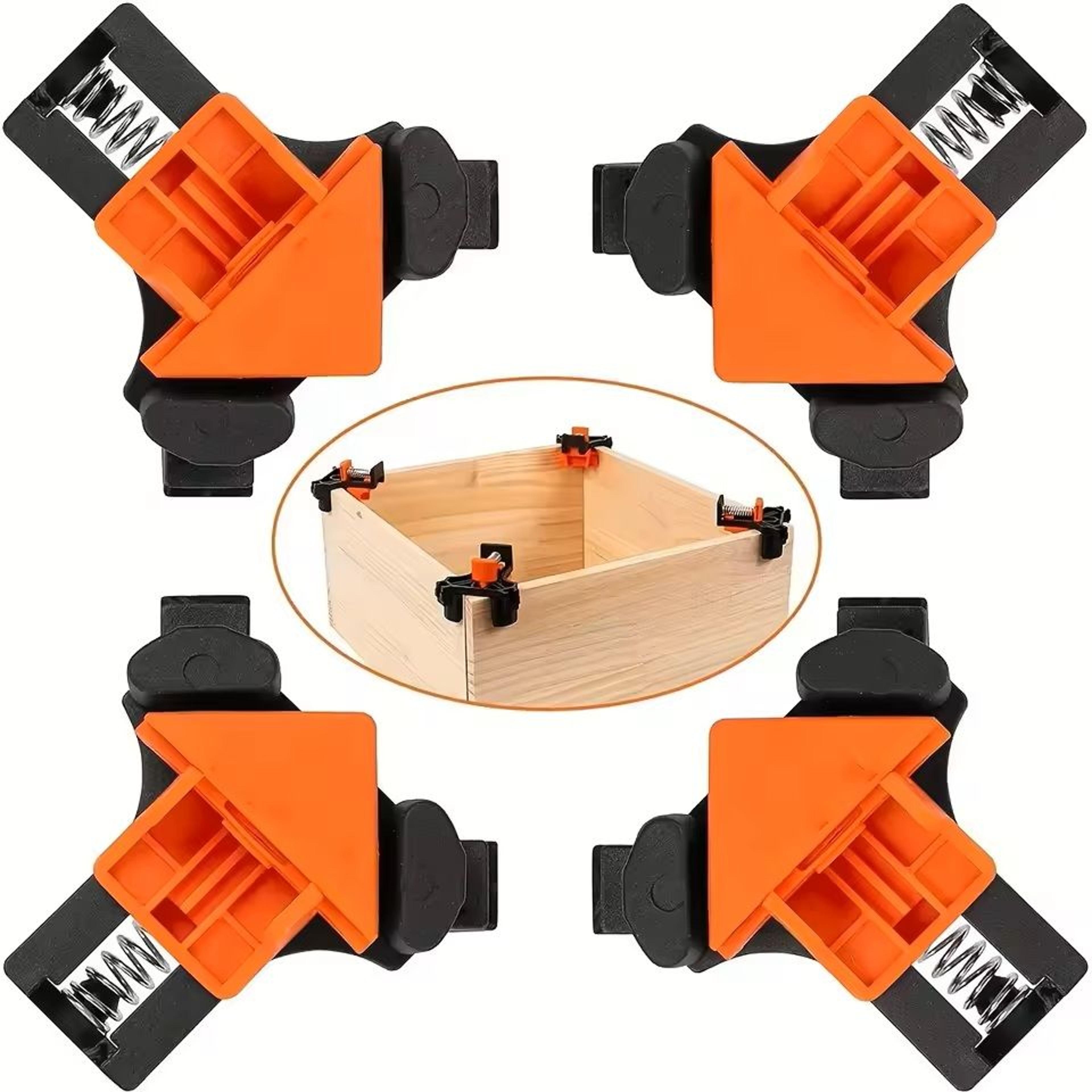 2pcs 90 degree corner clamps for woodworking spring loaded quick frame assembly tool for cabinets and diy projects