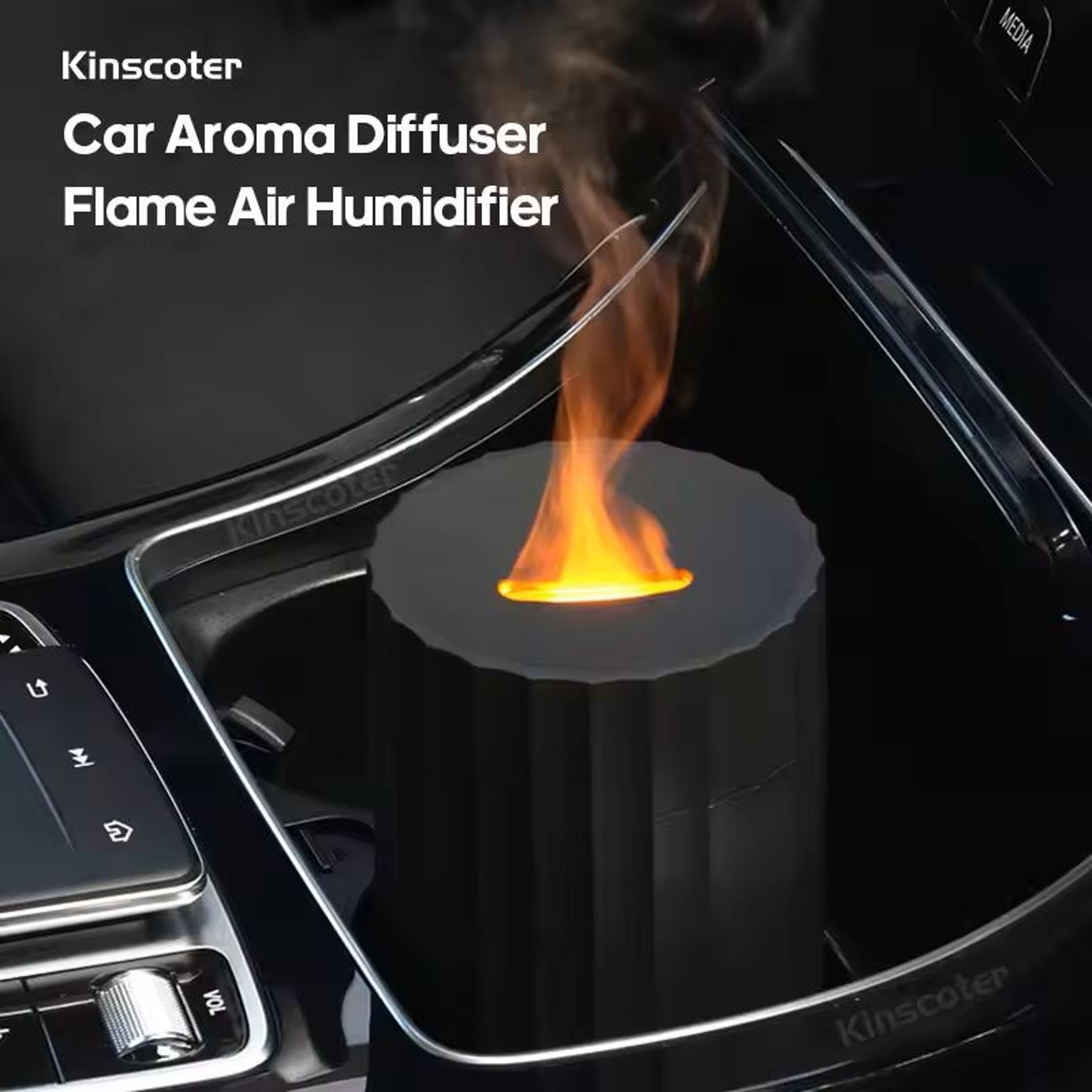 car flame diffuser and essential oil air purifier with led light