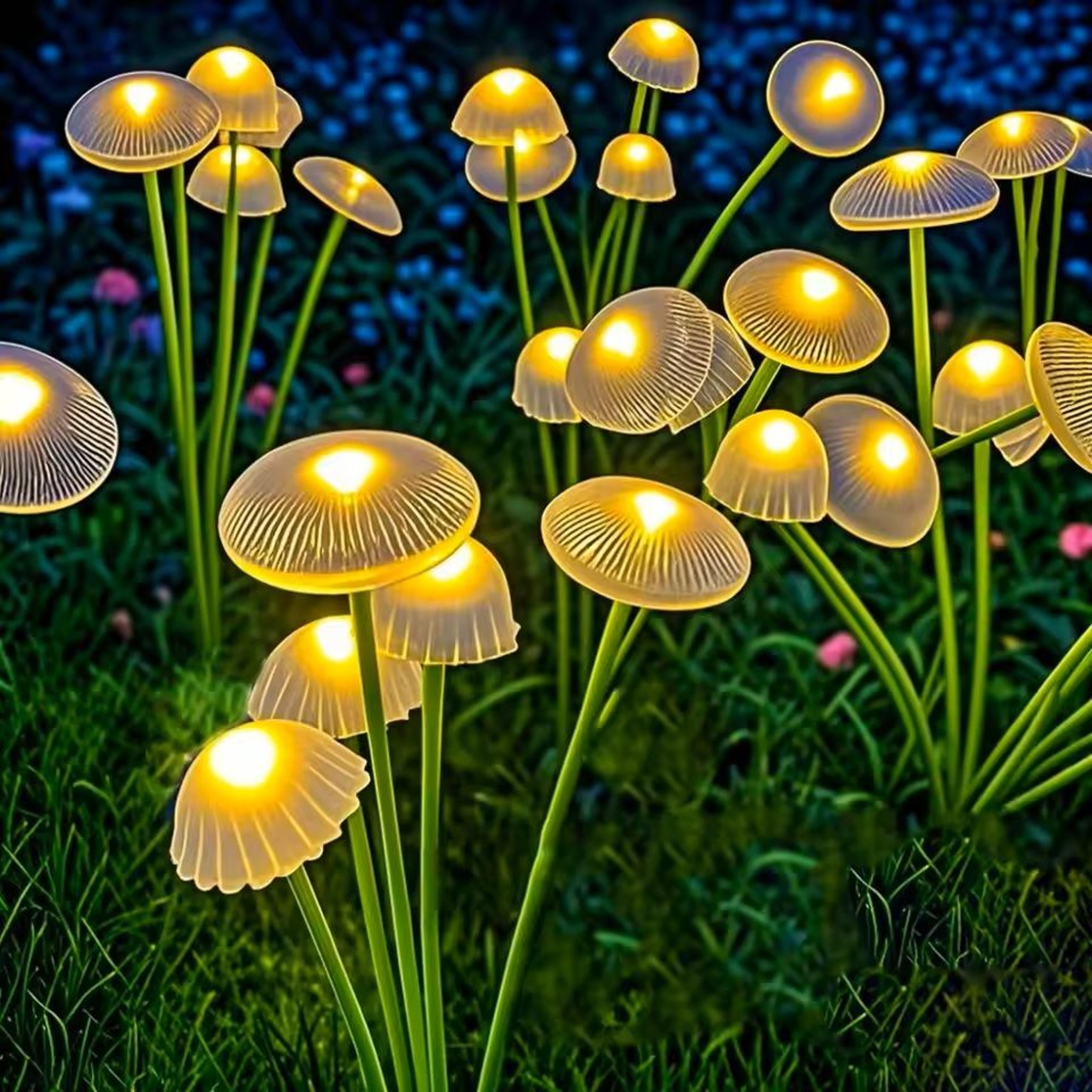 solar mushroom garden lights with dual mode led for outdoor decor