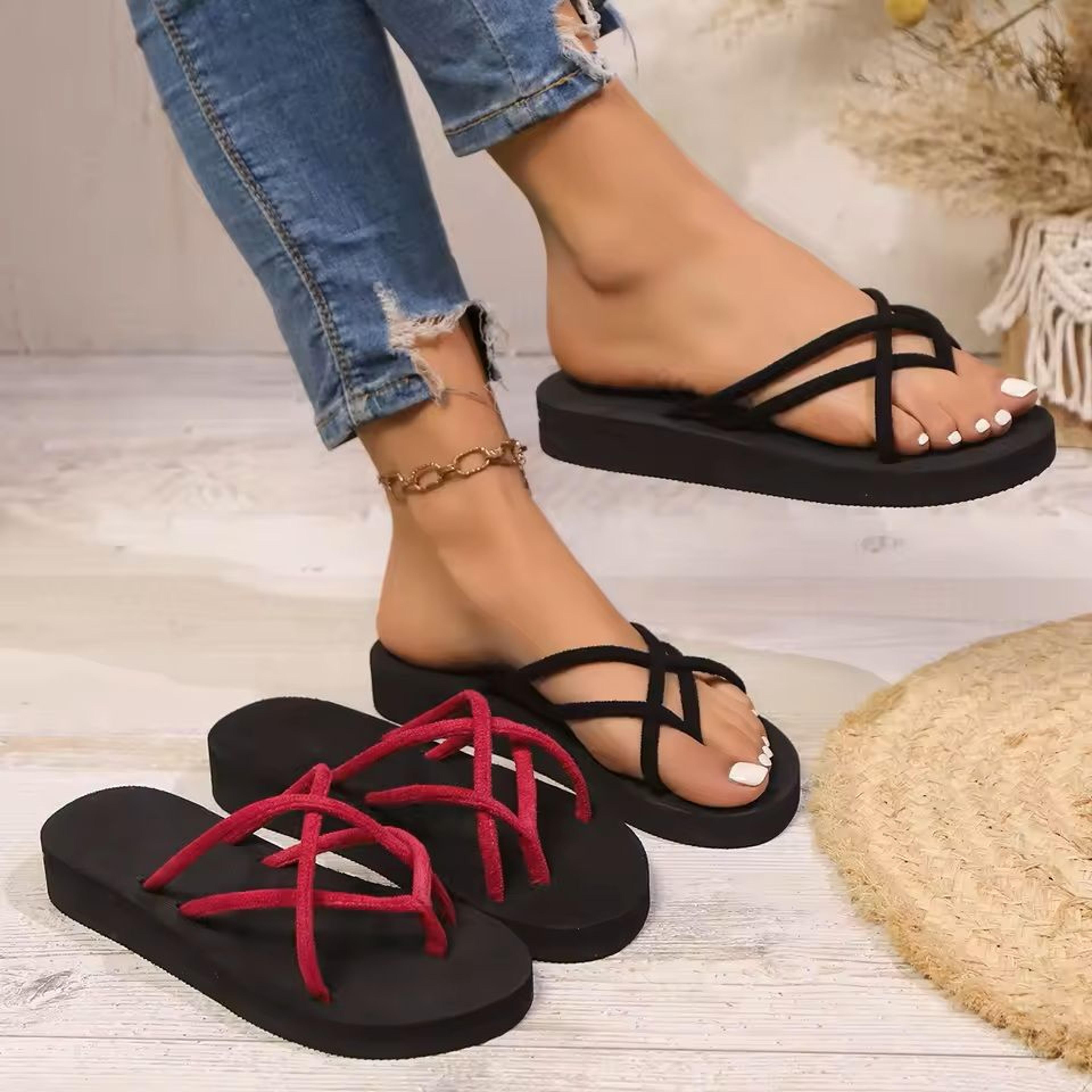 ladies chic summer flip flops with anti-slip eva sole